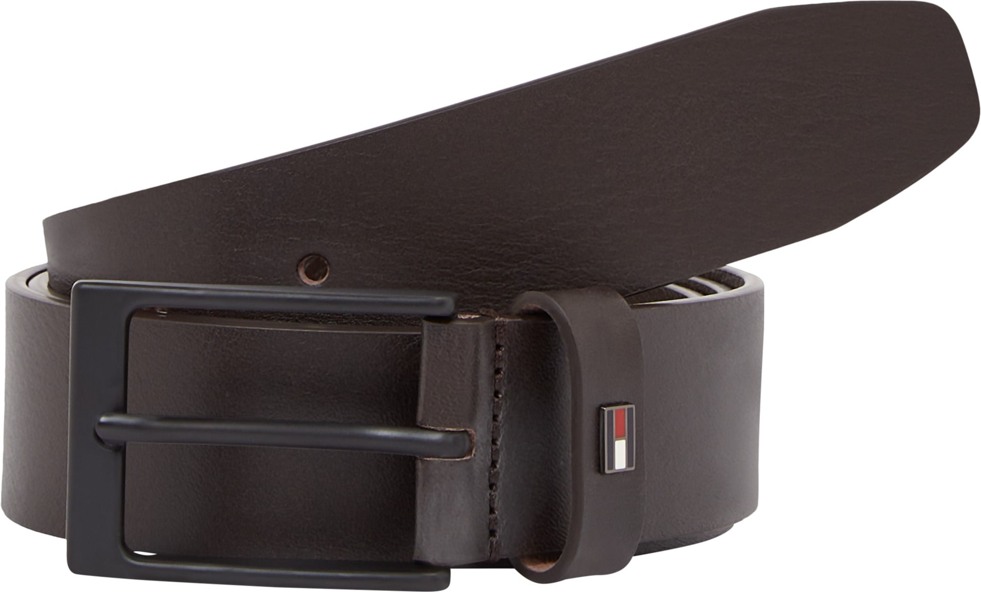 Tommy Hilfiger Ledergürtel »LAYTON 3.5 cm breit« Metallpatch, Einfachdornschliesse