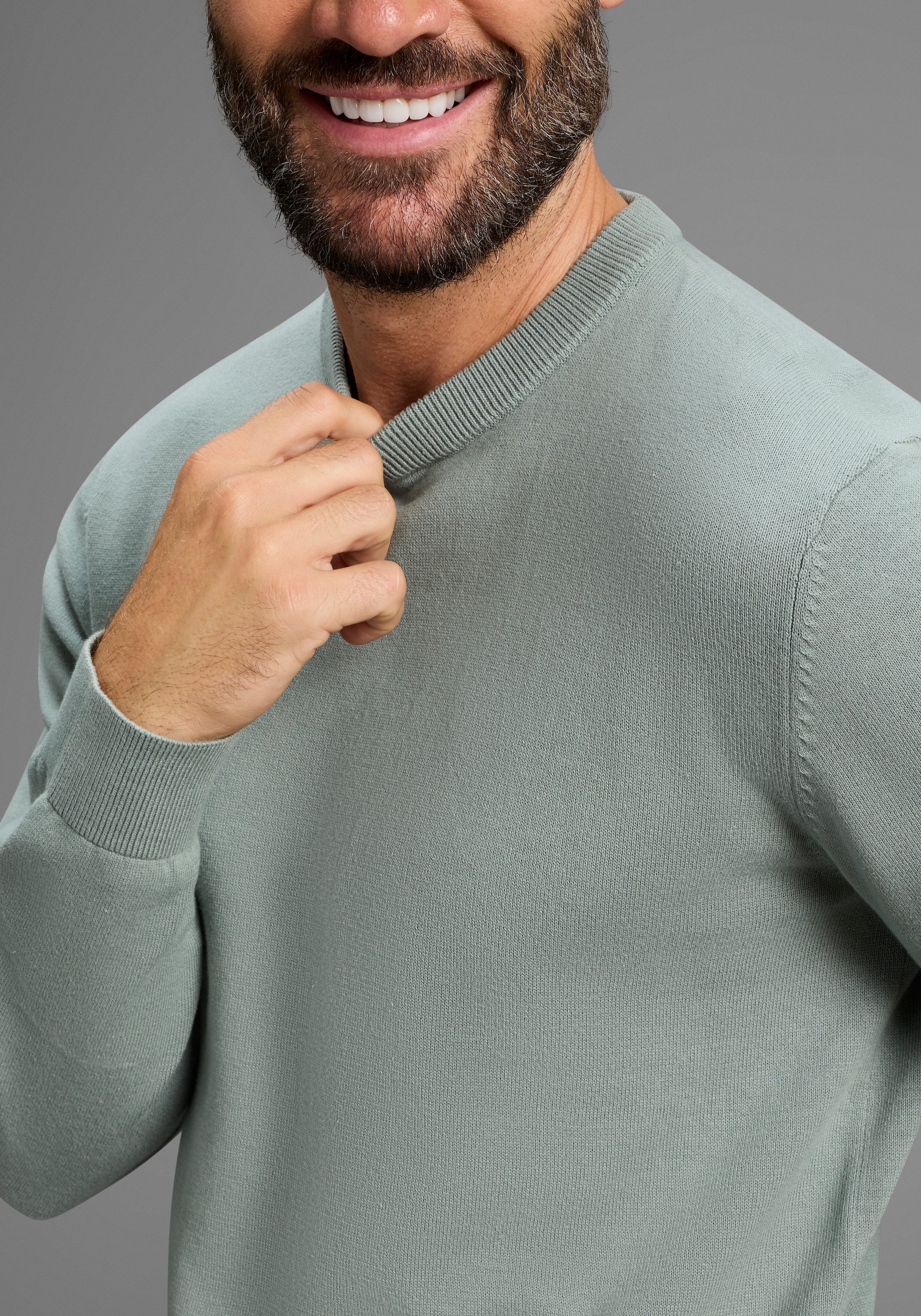 DELMAO Rundhalspullover »Neue Kollektion!« in Feinstrick , ideal für die Übergangszeit