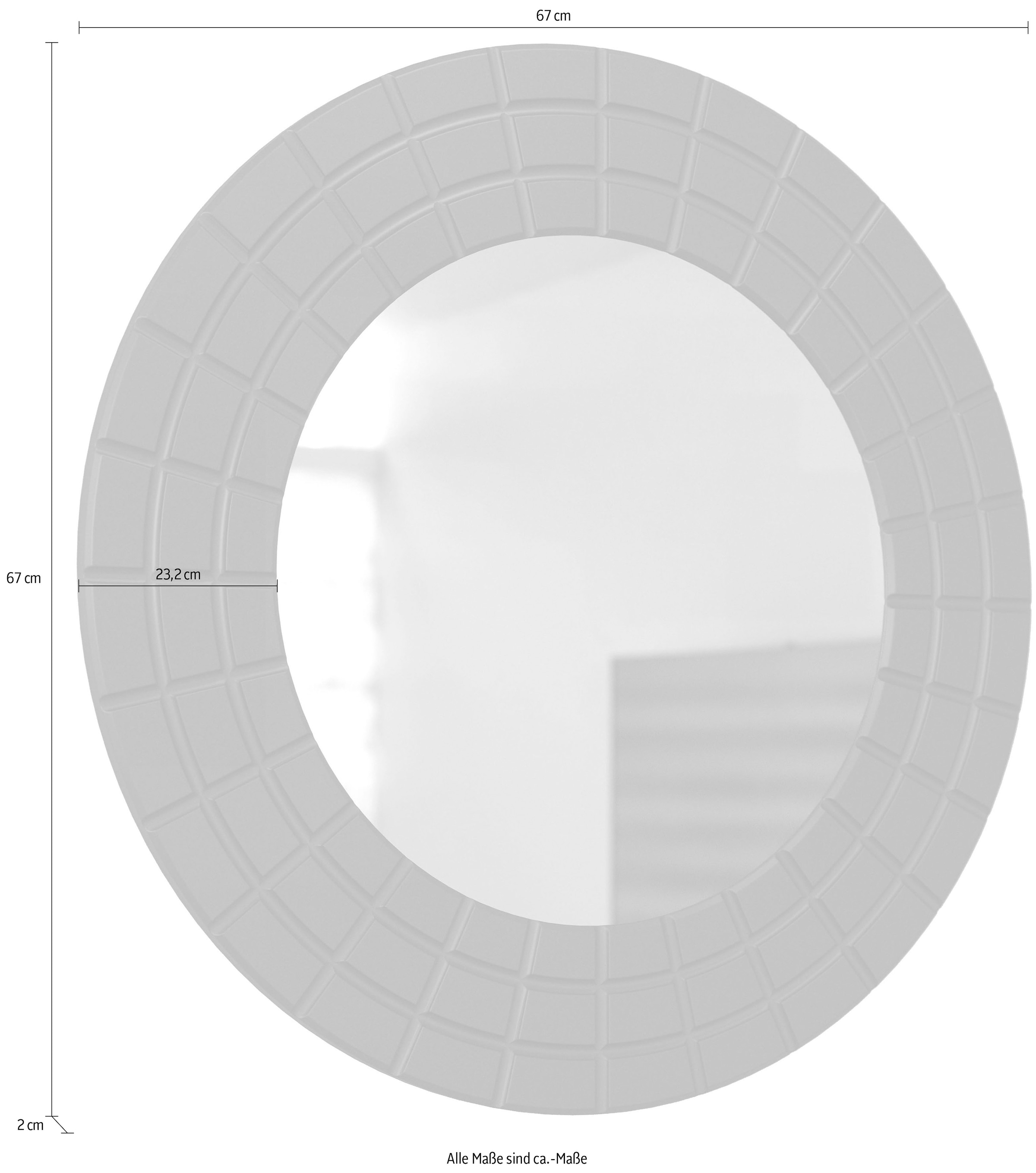 INOSIGN Wandspiegel »Fusion« Wandspiegel rund mit Floatglas - (B/T/H) 67/2/67 cm