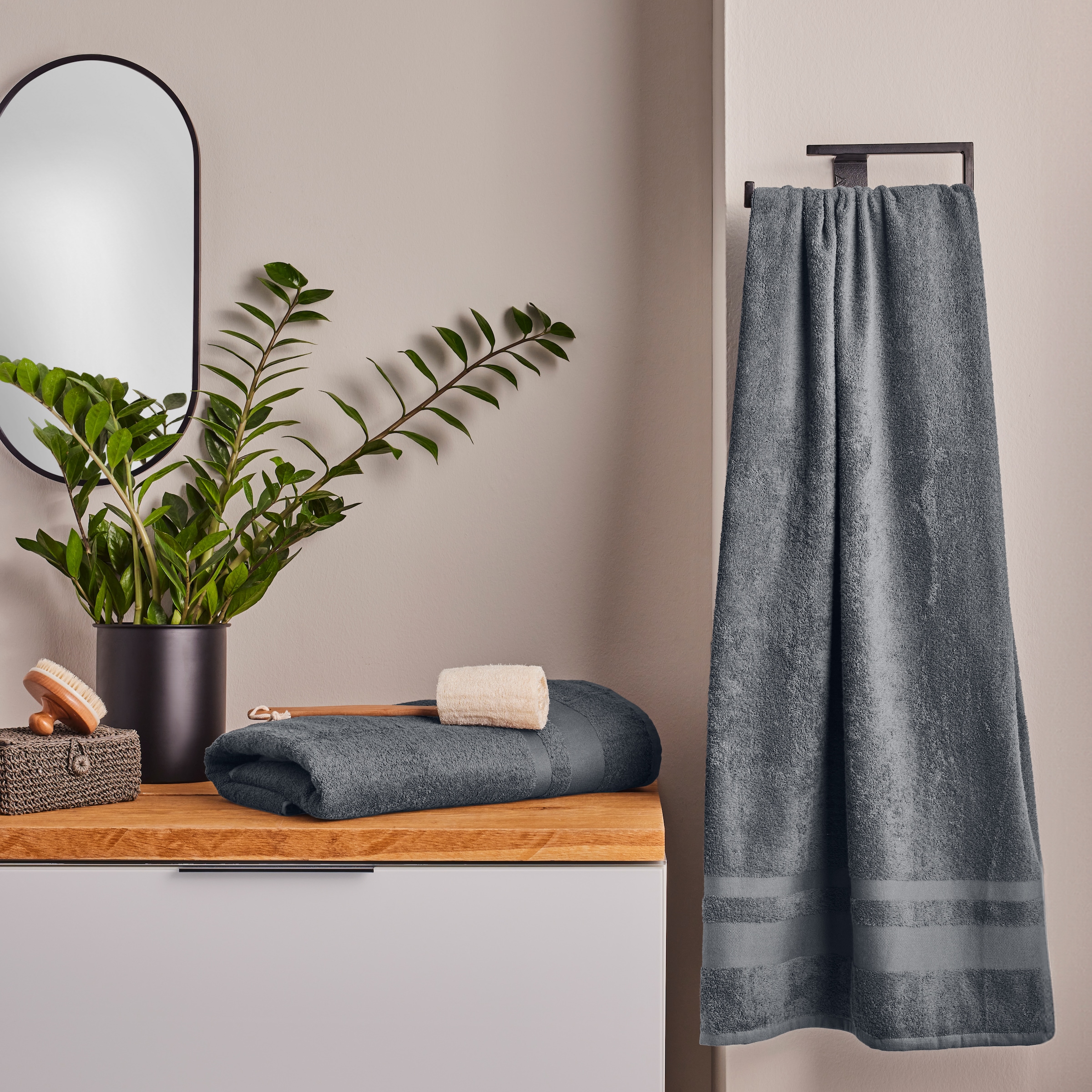 GOODproduct Serviette de sauna »Vanessa, 2 Saunatücher, 80x200cm, in Standard- und Premium-Qualität« Handtücher mit Bordüre, 100% Baumwolle, einfarbig, weich