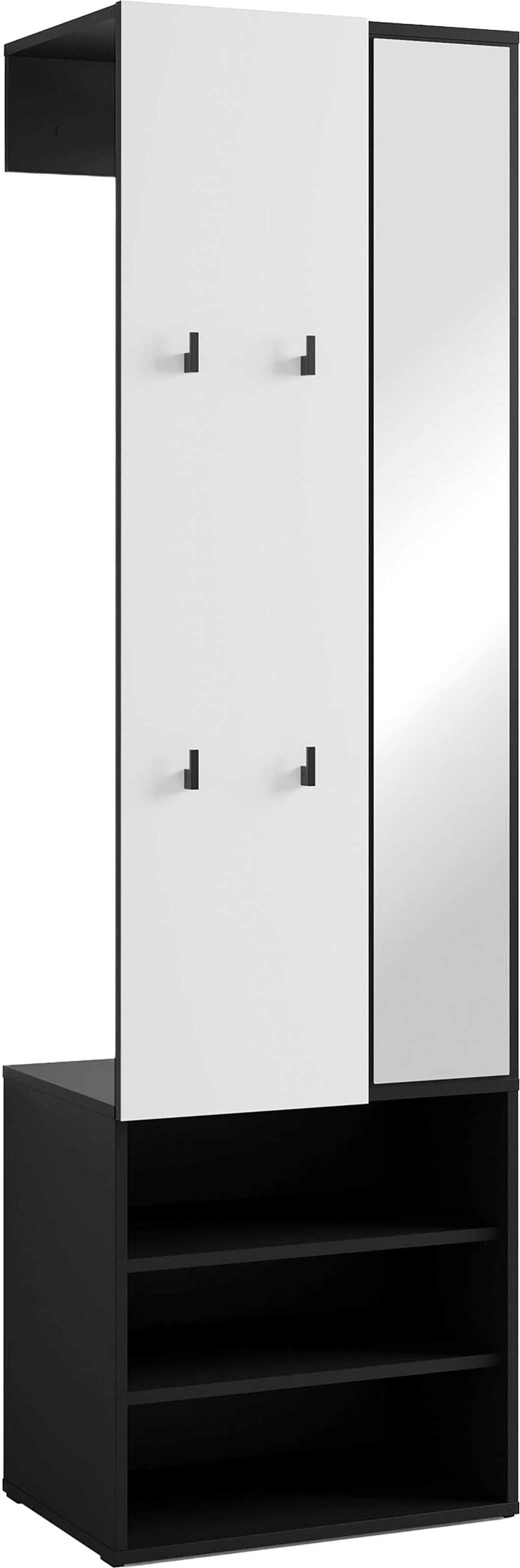 byLIVING Vestiaire compact »Dielen - Set Andorra« 1 cuis tlg. maximale Ordnung auf wenig Fläche mit Spiegel, Kleiderstange und Haken