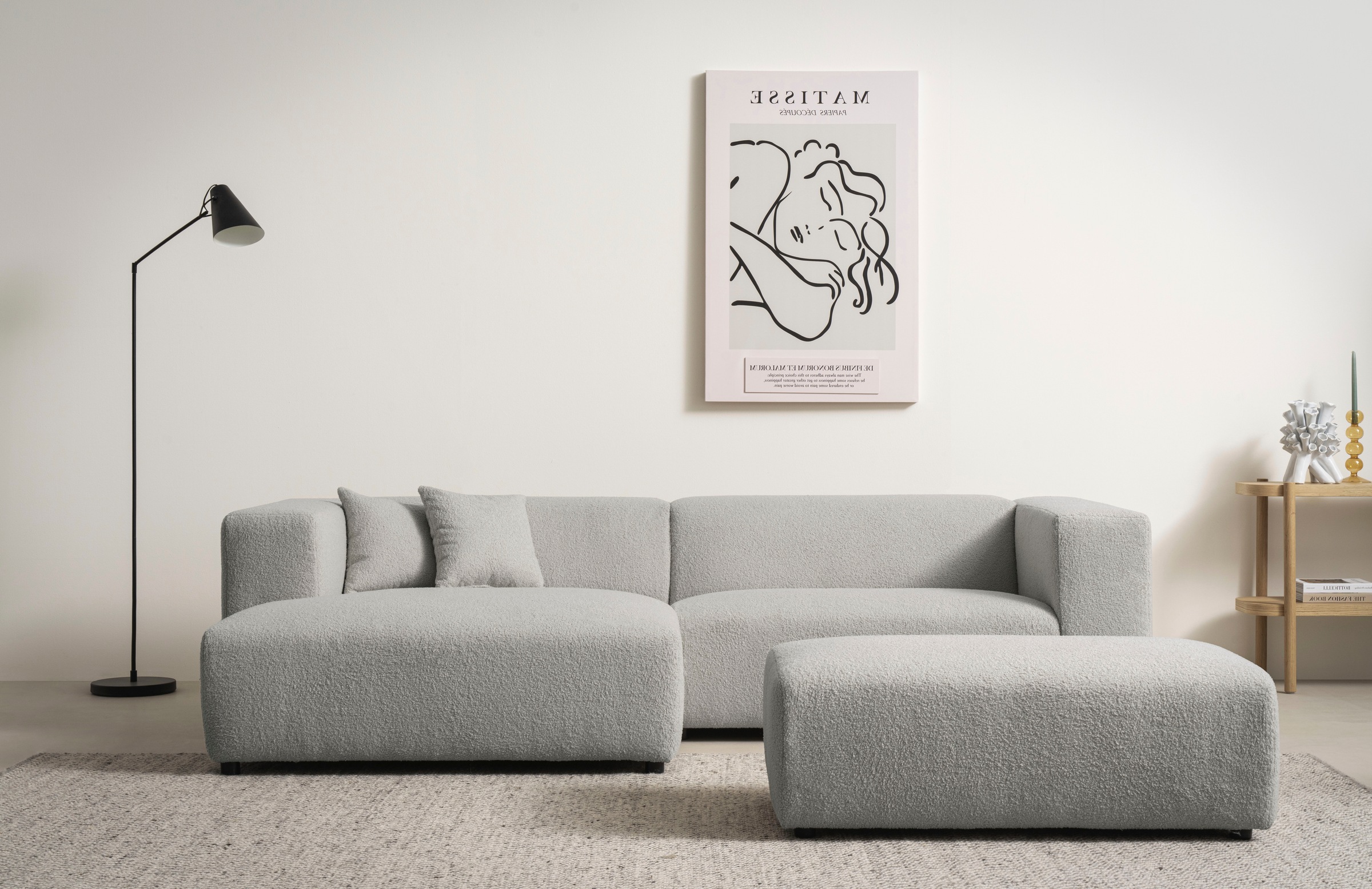 Home affaire Polsterecke »BAKELS, Ecksofa-Set mit Hocker, L-Form mit Schlaffunktion« Ecksofa-Set (incl. Hocker) im trendigen Megacord