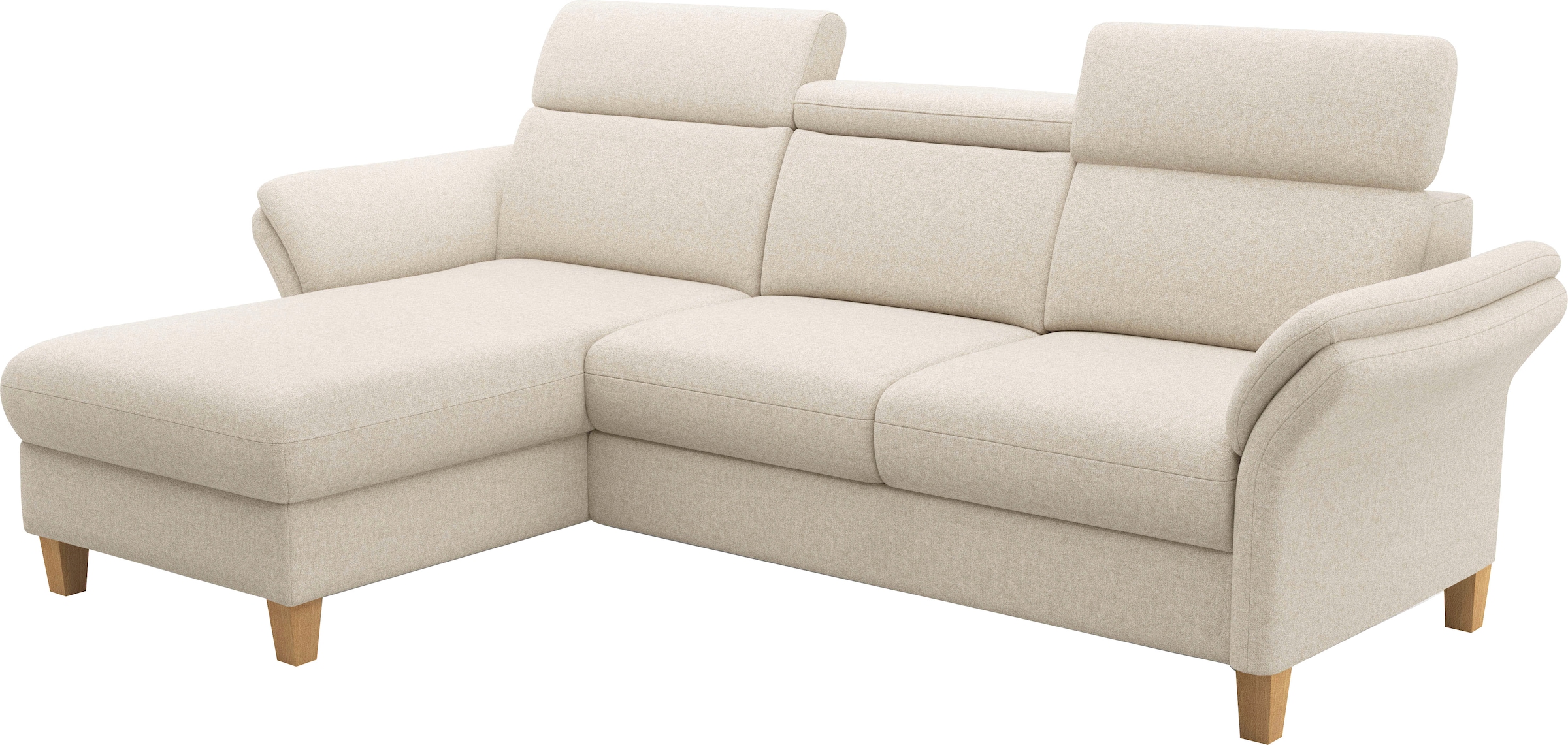 Home affaire Canapé d'angle »Glendale, L-Form« inkl. Kopfteilverstellung, wahlweise mit Vorziehsitz und Bettkasten