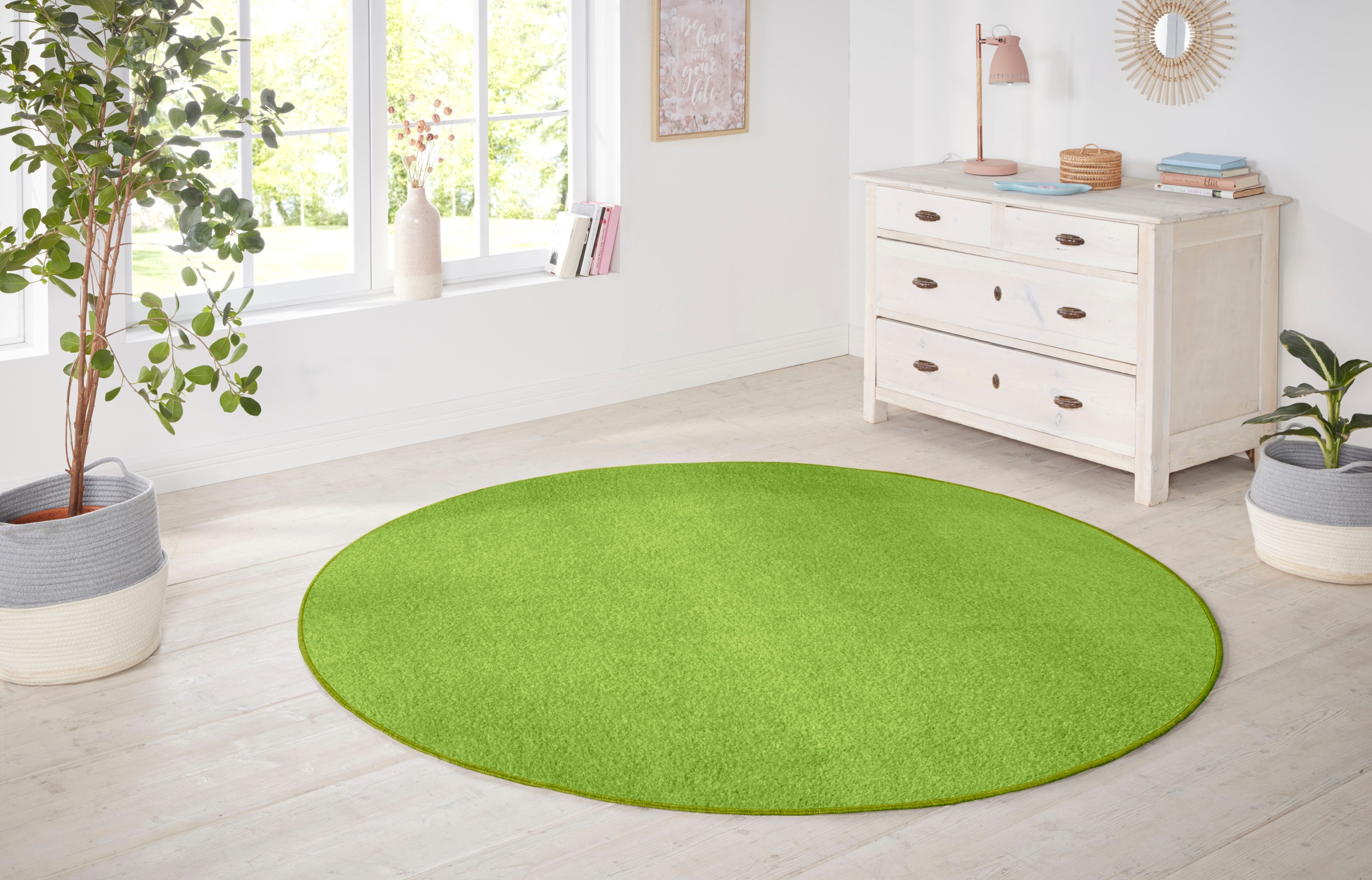 HANSE Home Teppich »Shashi« rund 8,5 mm Höhe Kurzflor, Unifarben, Teppich, Weich, Esszimmer, Kinderzimmer, Flur