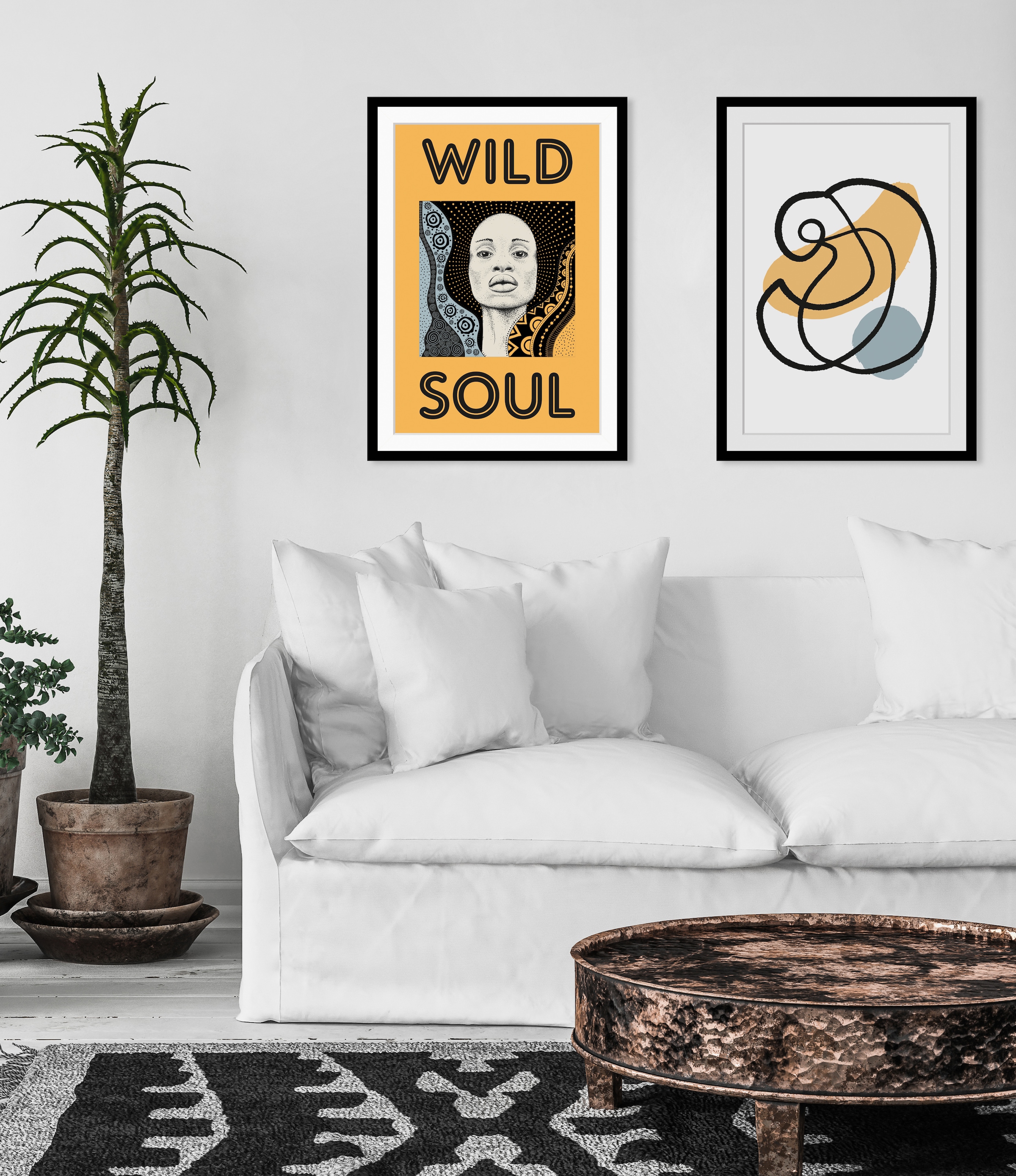 queence Bild »Freddy« Frau | Kunst | Modern | Schriftzug | Schwarz-Weiss | Sprüche & Texte HD Premium Poster-Druck inkl. Holzrahmen