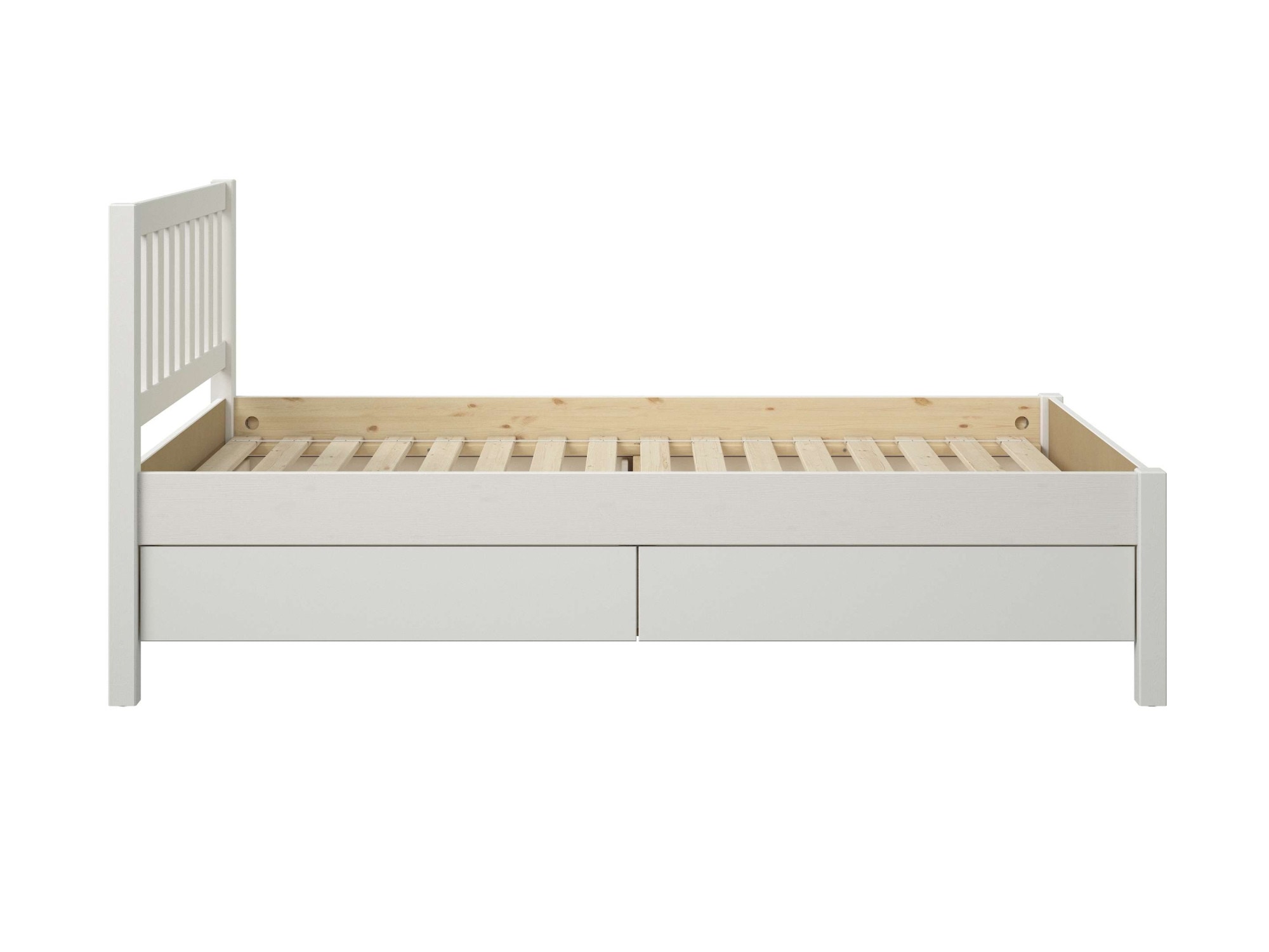 GOODproduct Lit de rangement »Synnra, maximaler Stauraum, 4 Schubladen, Made in EU, Landhausstil« certifié FSC®, façade à caissons, solution de rangement et confort