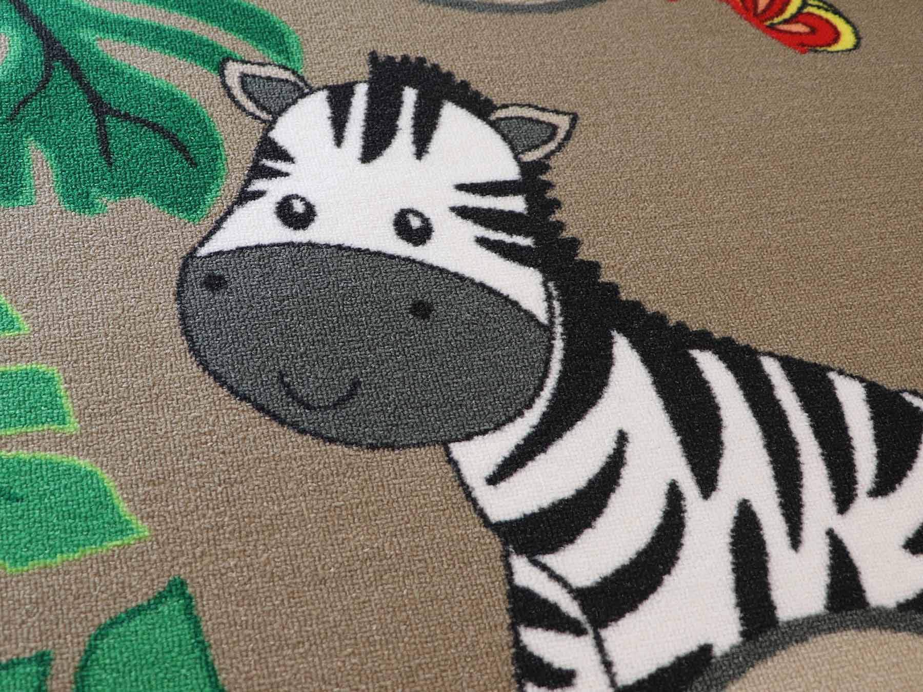 Primaflor-Ideen in Textil Kinderteppich »SAFARI, Made in Belgium« rechteckig 5 mm Höhe Motiv Tiere der Savanne, Kinderzimmer