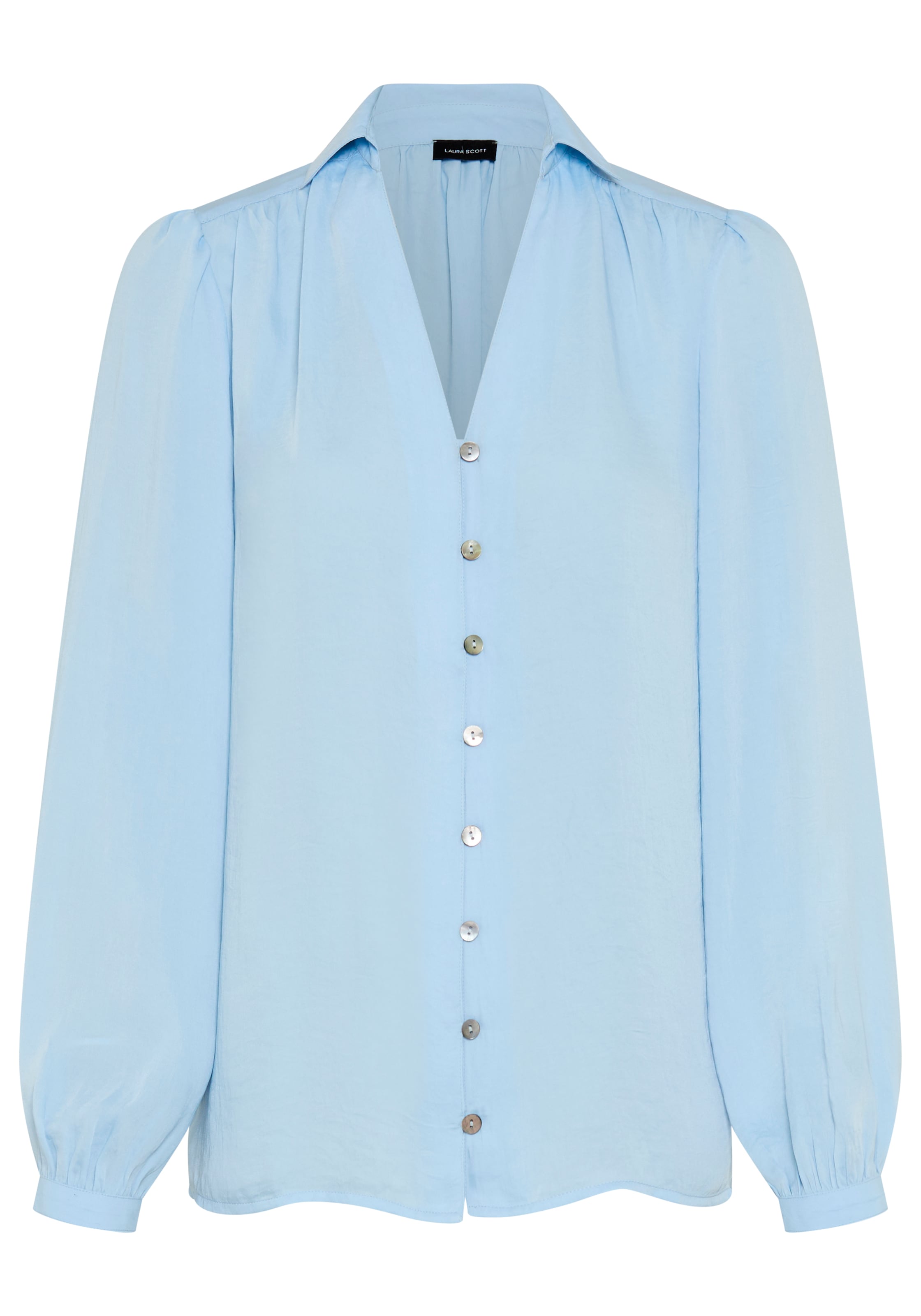 Laura Scott Klassische Bluse in crinkle Optik, für einen leichten Knitter-Effekt, bügelfrei