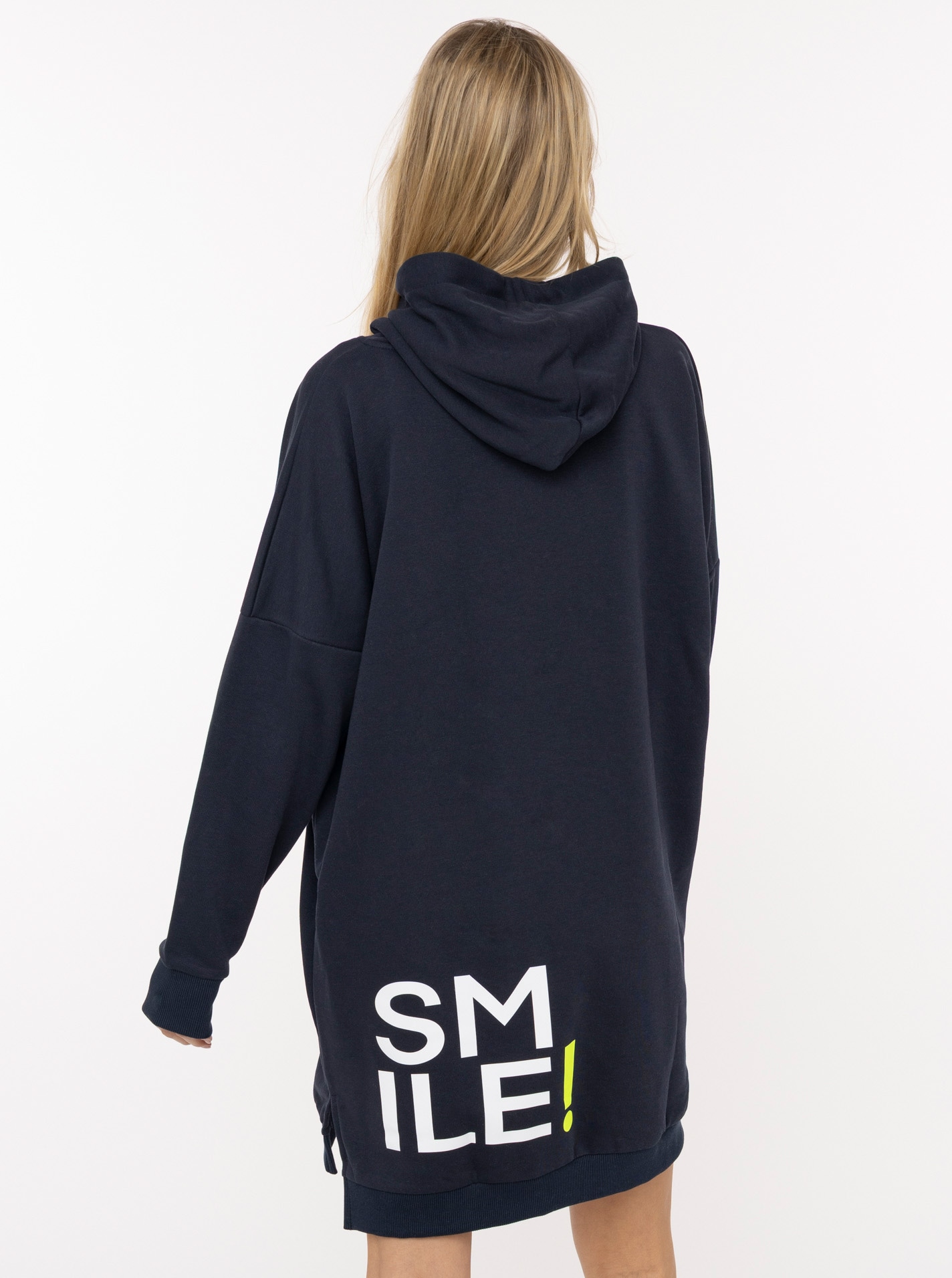 Zwillingsherz Sweatkleid »"Alissa"« Kapuze, Kängurutasche, Neon-Details, Print