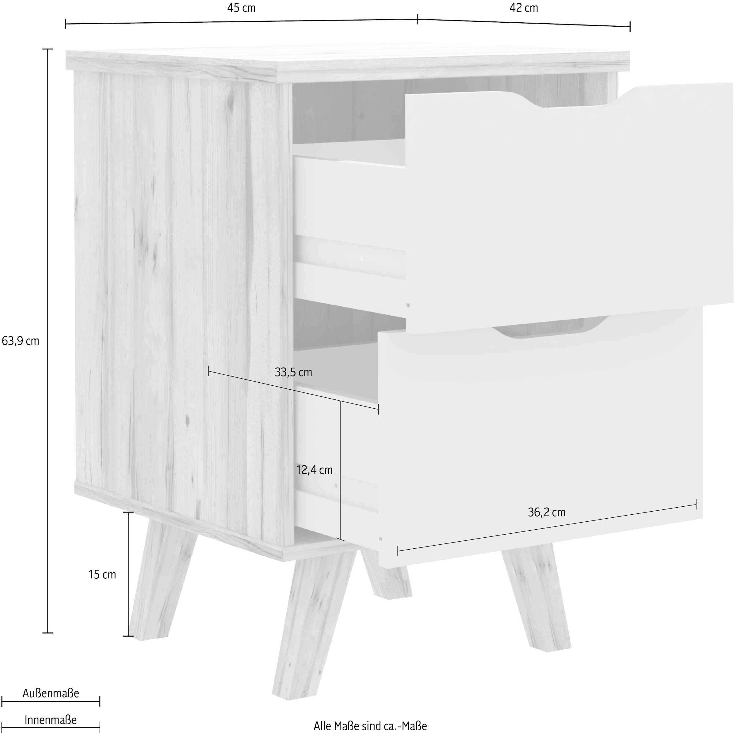 FORTE Table de nuit »Vankka« avec poignée encastrée et pieds carrés
