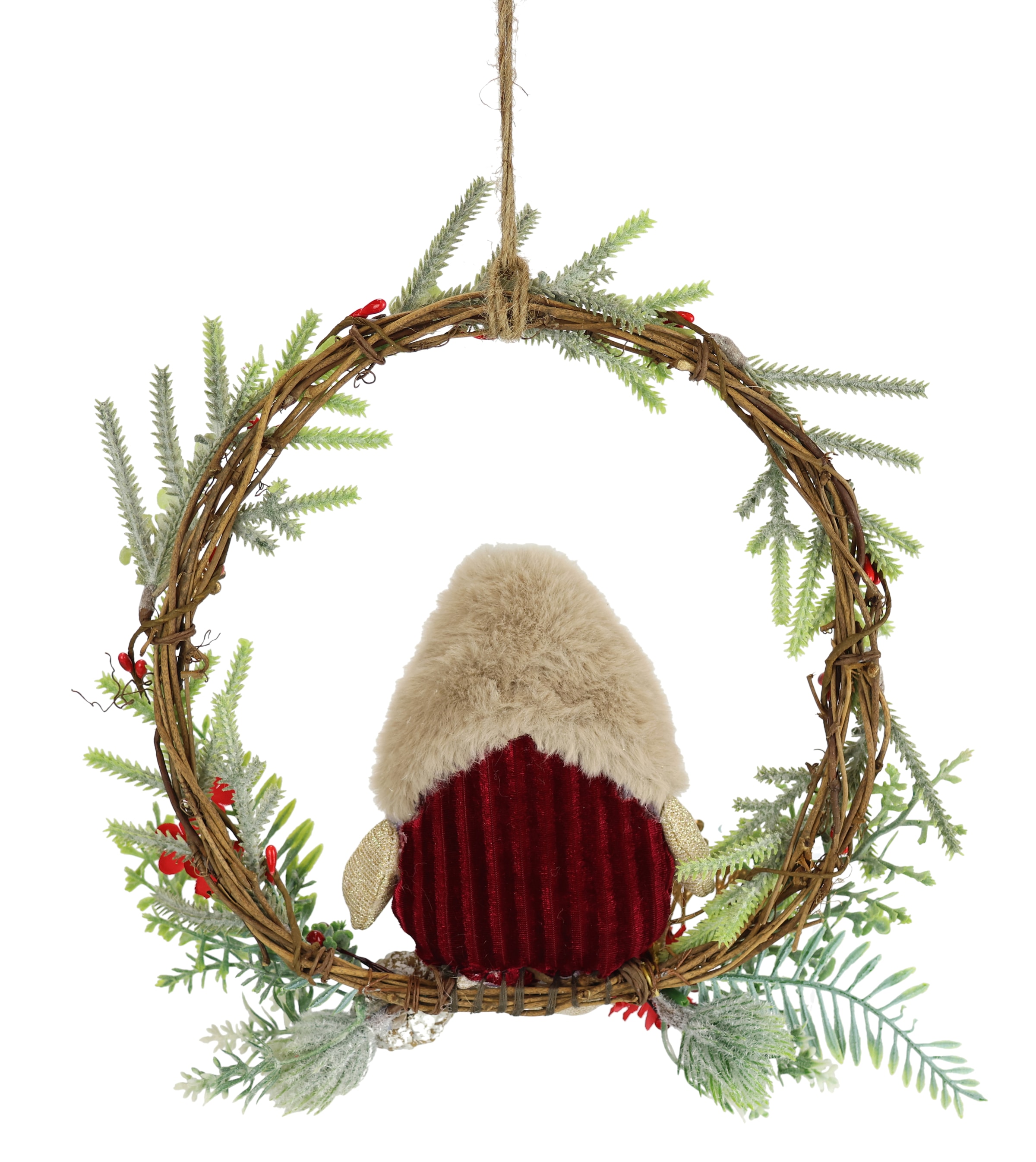 I.GE.A. Kunstkranz »Tannen-Kranz Eule/Beeren/Tanne« Dekorierter Weihnachtskranz Deko Weihnachtsdeko Türkranz Adventskranz