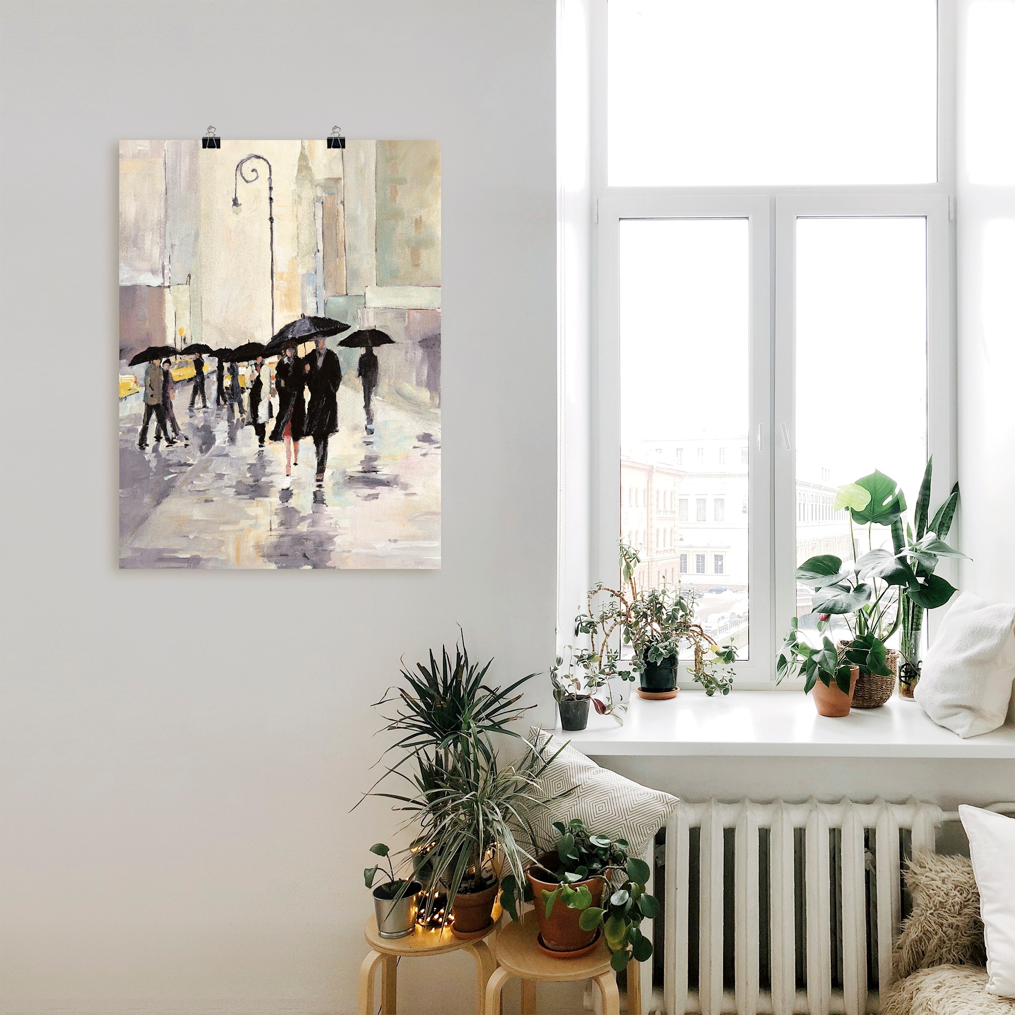 Artland Fresque murale »Stadt im Regen« 1 cuis tlg. als Leinwandbild, Poster in verschied. Grössen