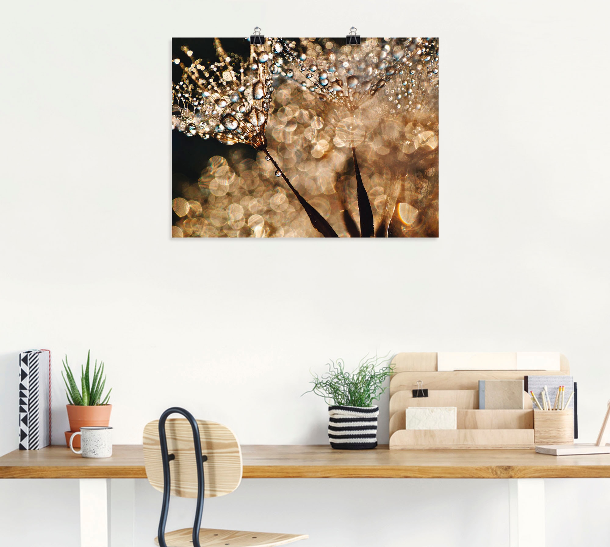 Artland Wandbild »Pusteblume Goldschimmer« Blumen 1 Stk. tlg. als Alubild, Leinwandbild, Poster in verschied. Grössen