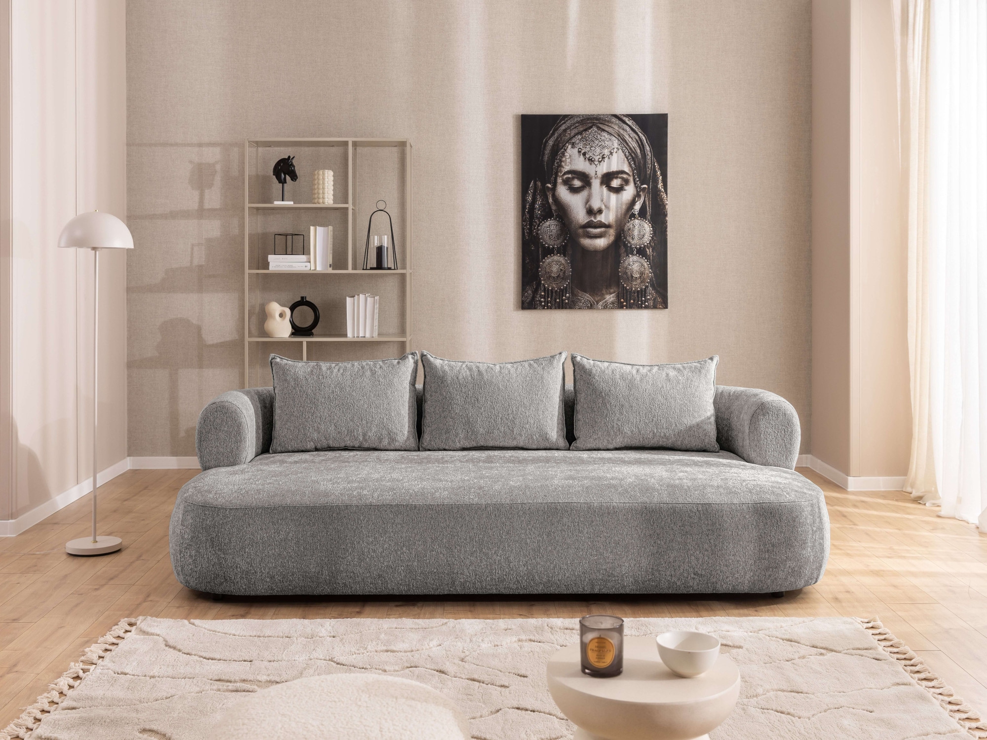 Home affaire Canapé Big »LUSSAC 4-Sitzer Design-Sofa mit Zierkissen, Masse B/T/H: 242/123/78 cm« hoher Sitzkomfort und modernes Design, Sofa ohne Bettfunktion