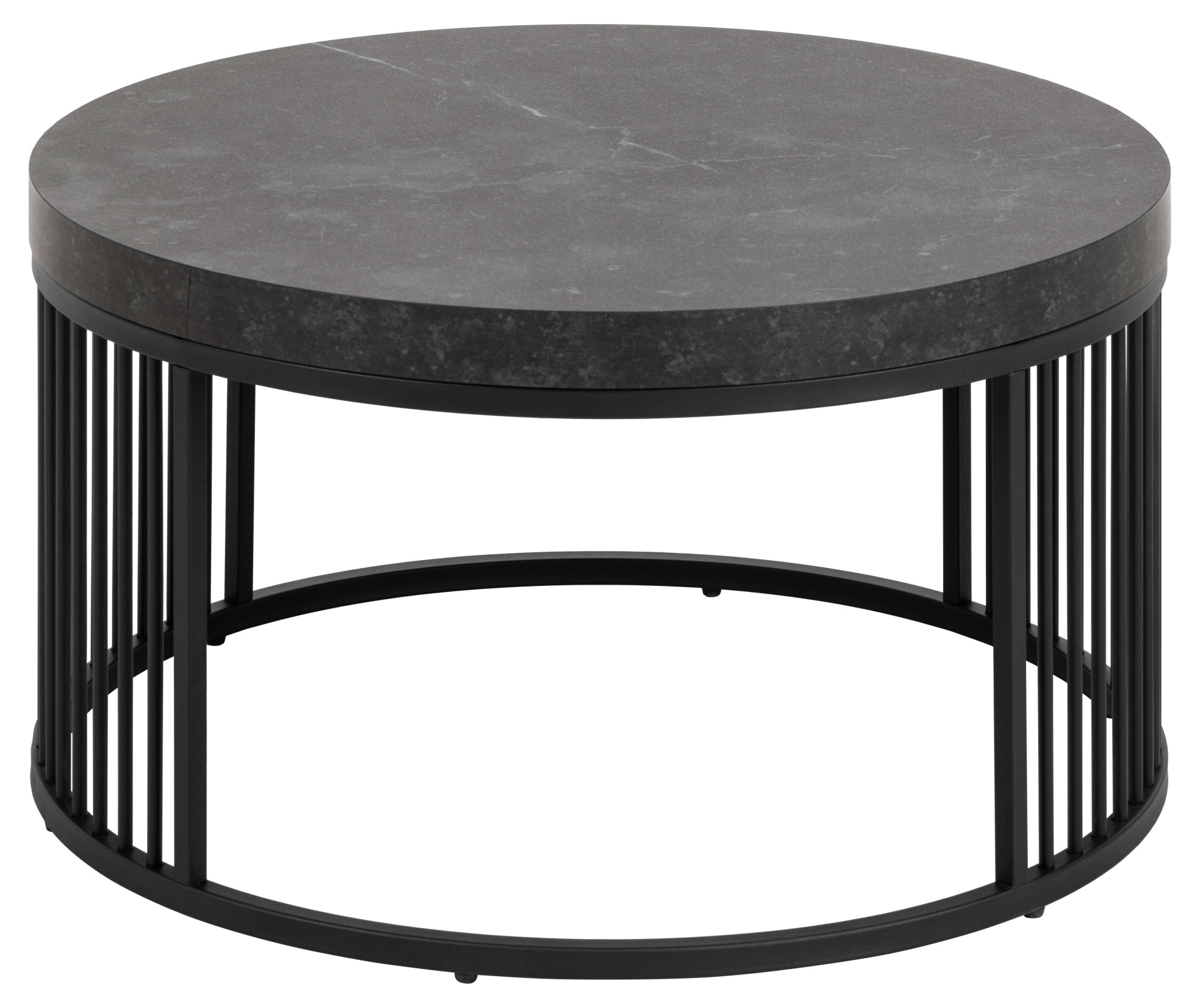 ACTONA GROUP Table basse »Strington« table basse ronde, Izmir mat noir rugueux mélamine, Ø65x35cm