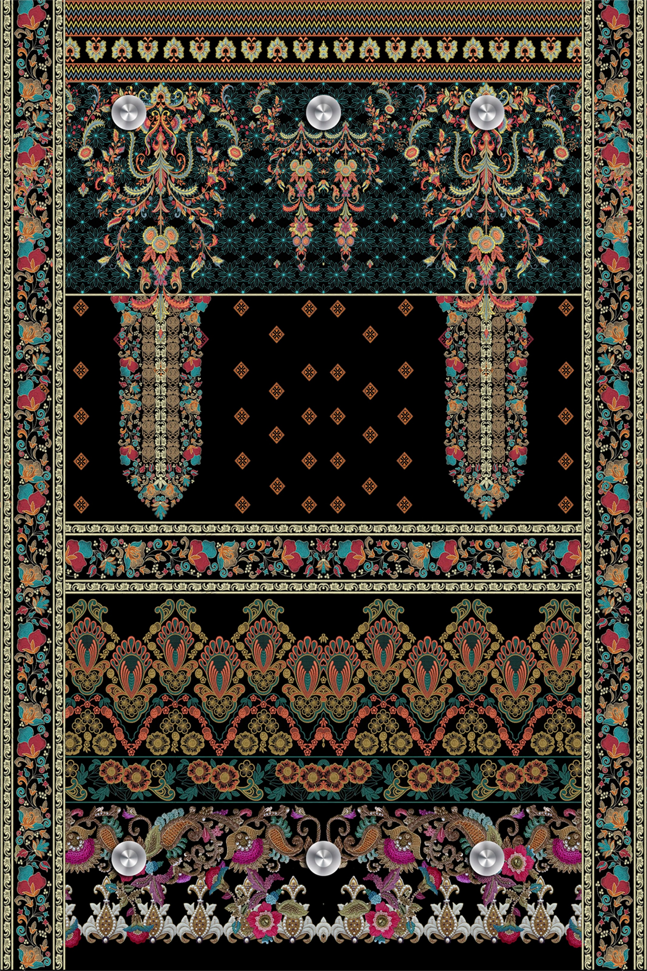 queence Garderobenleiste »Orientalisch« mit 6 Haken, 80 x 120 cm