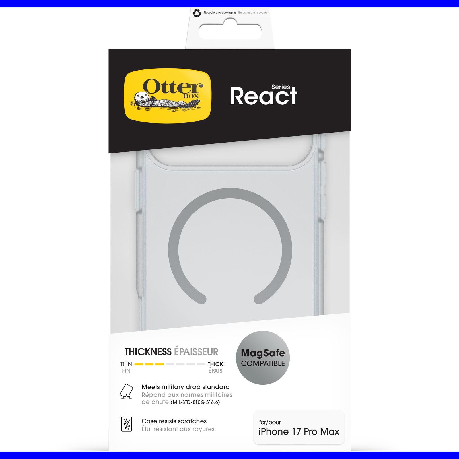 Otterbox Handyhülle »React Series MagSafe Compatible für Apple iPhone 17 Pro Max« Apple iPhone 17 Pro Max Backcover, Schutzhülle, Handyschutzhülle, Case, Schutzcase, stossfest