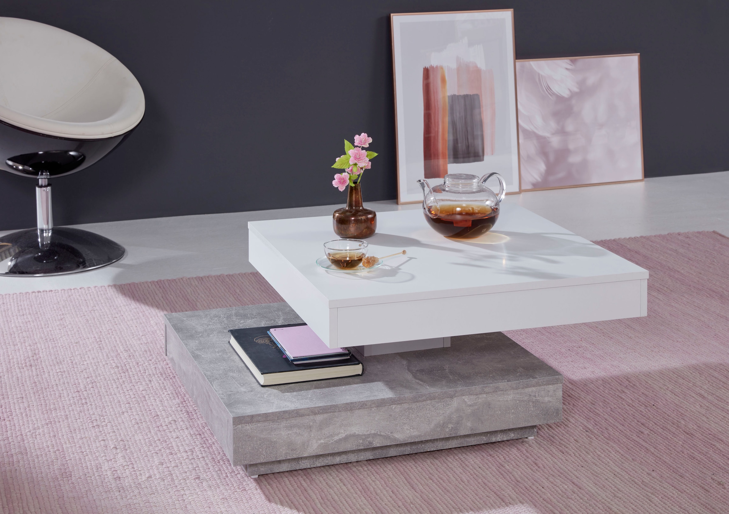 Home affaire Table basse »Tanum« mit Funktion, drehbare Tischplatte