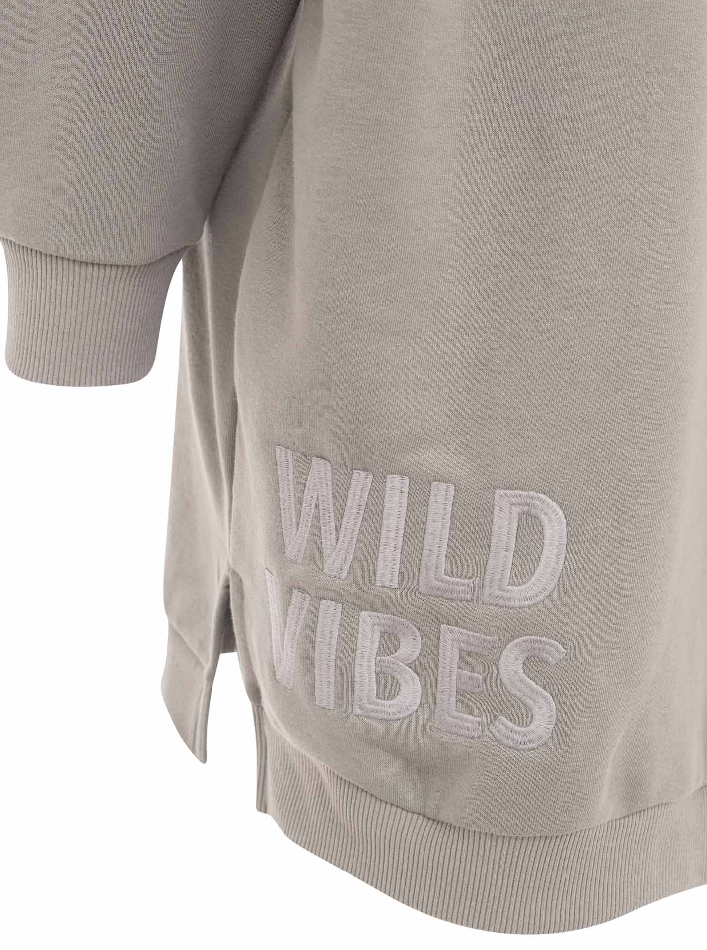 Zwillingsherz Robe en sweat »"Wild Vibes"« Poche kangourou praktische Fronttaschen, Leo-Kordel, tonale Stickerei