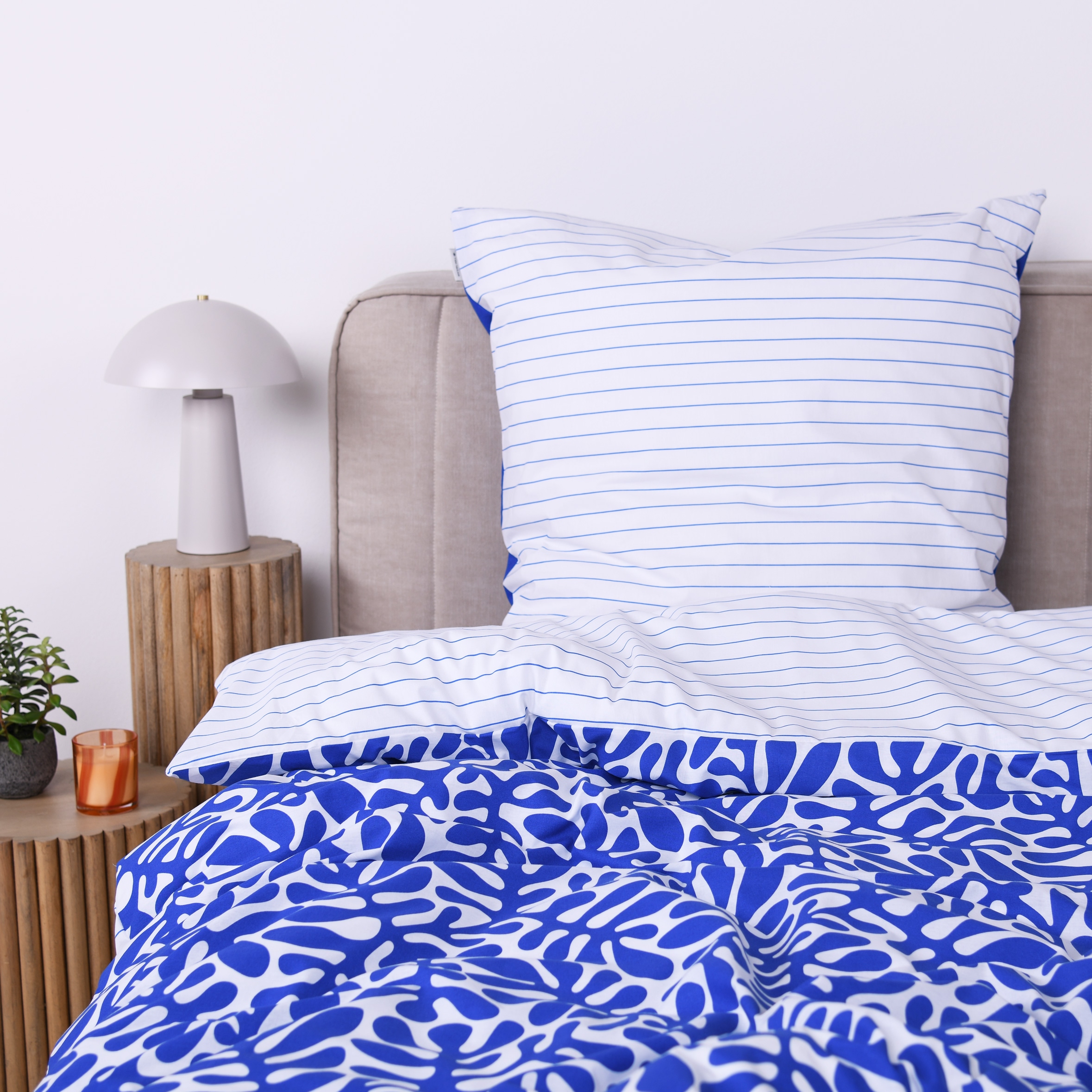 TOM TAILOR HOME Bettwäsche »ORGANIC LEAVES in Gr. 135x200cm, 155x220cm oder 200x220cm« 2 Stk. new bedroom, mit farbigem Markenreissverschluss