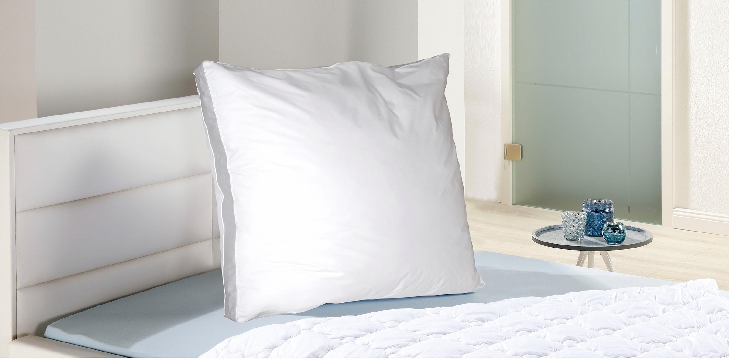 KBT Bettwaren 3-Kammer-Kopfkissen »Wellness Hybrid« Füllung: Polyester & Federn 1 Stk. tlg. in edler Optik