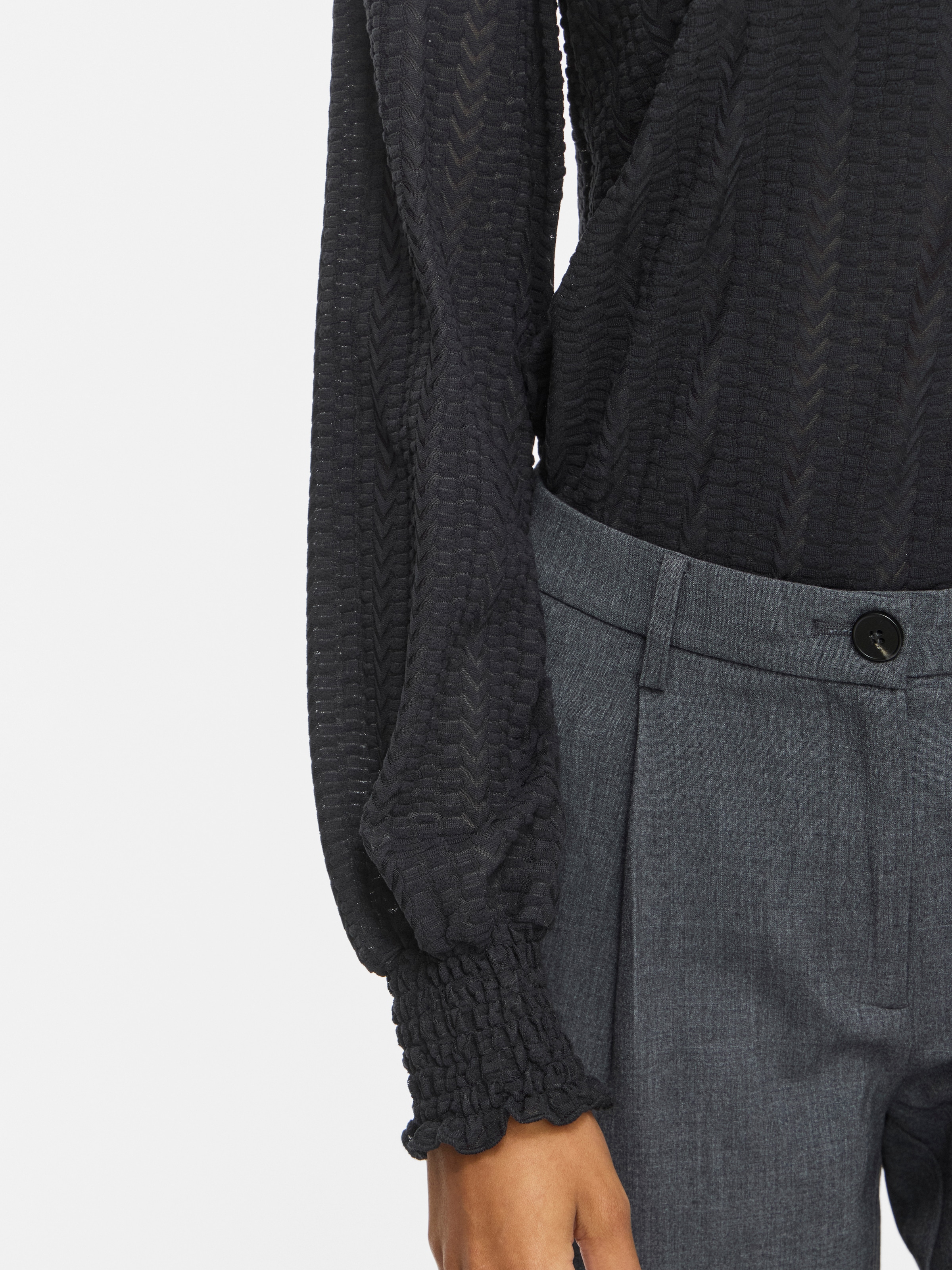 Vila T-shirt à col montant »VILYRI L/S SMOCK TOP - NOOS« mélange de matériaux