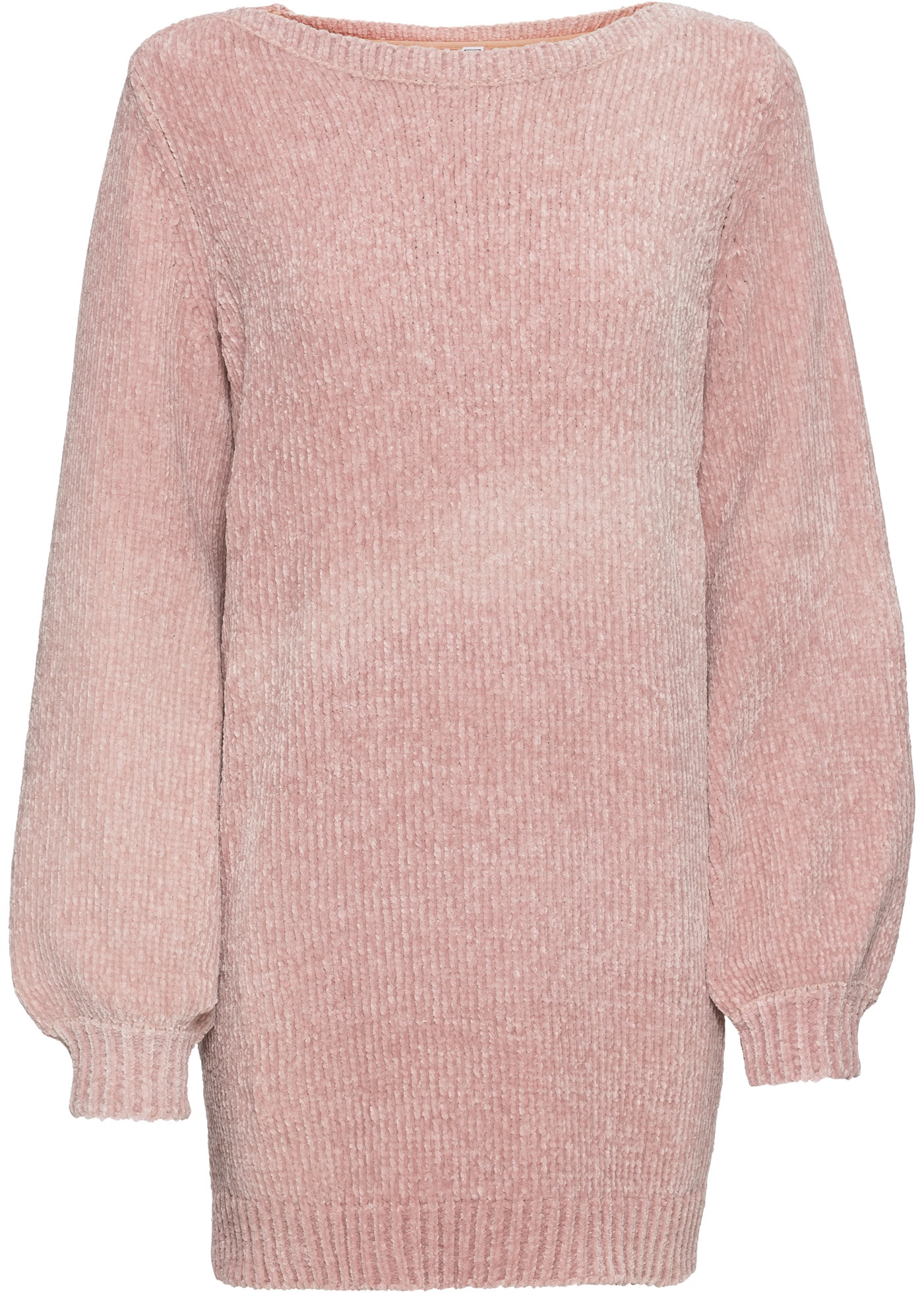 bonprix Pull long »Chenille-Longpullover« en chenille, large encolure bateau, plus long au dos