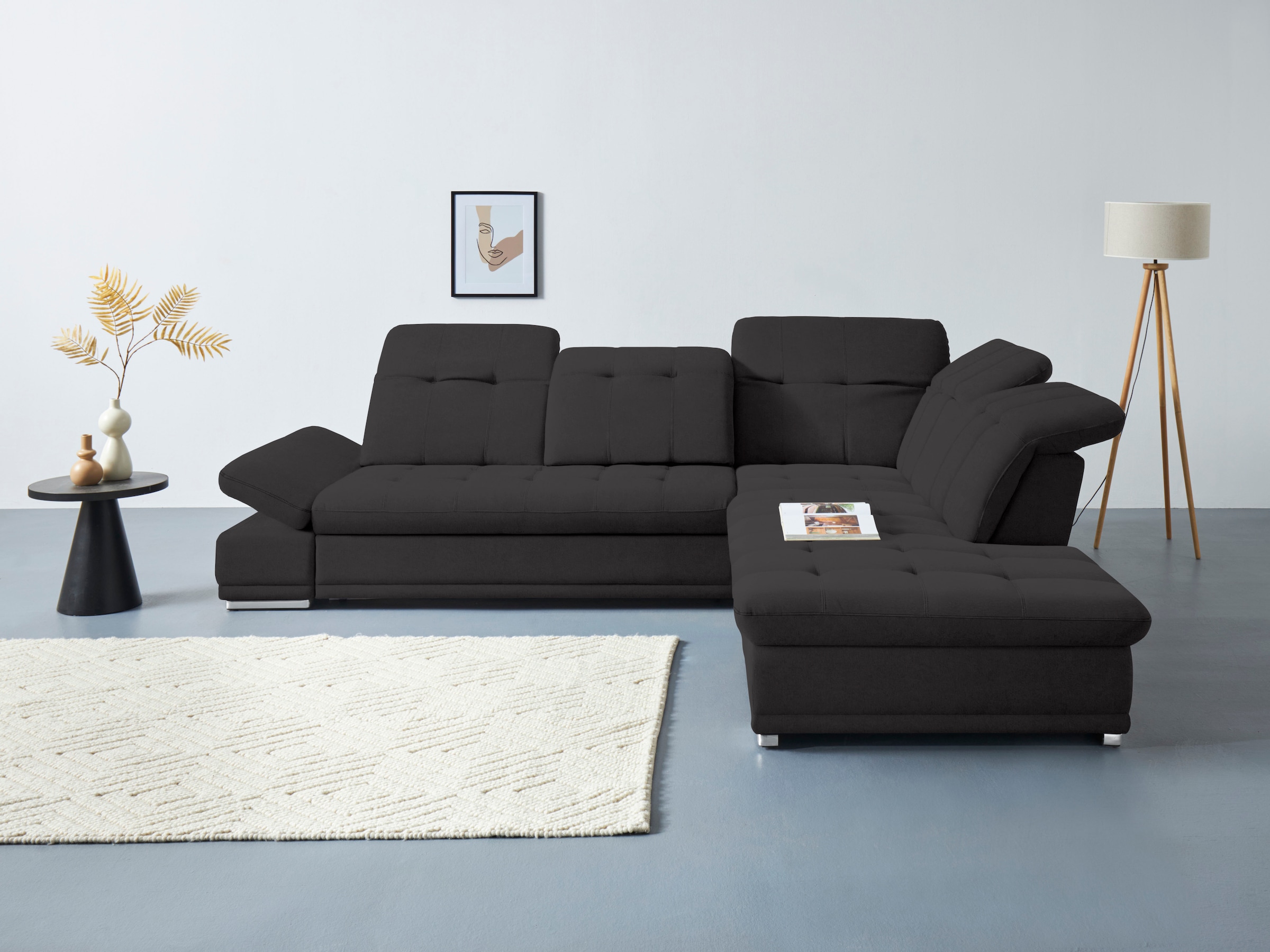 COTTA Ecksofa »Holiday L-Form mit Sitztiefen-, Armteil- und Kopfteilverstellung« wahlweise mit Bettfunktion & Bettkasten