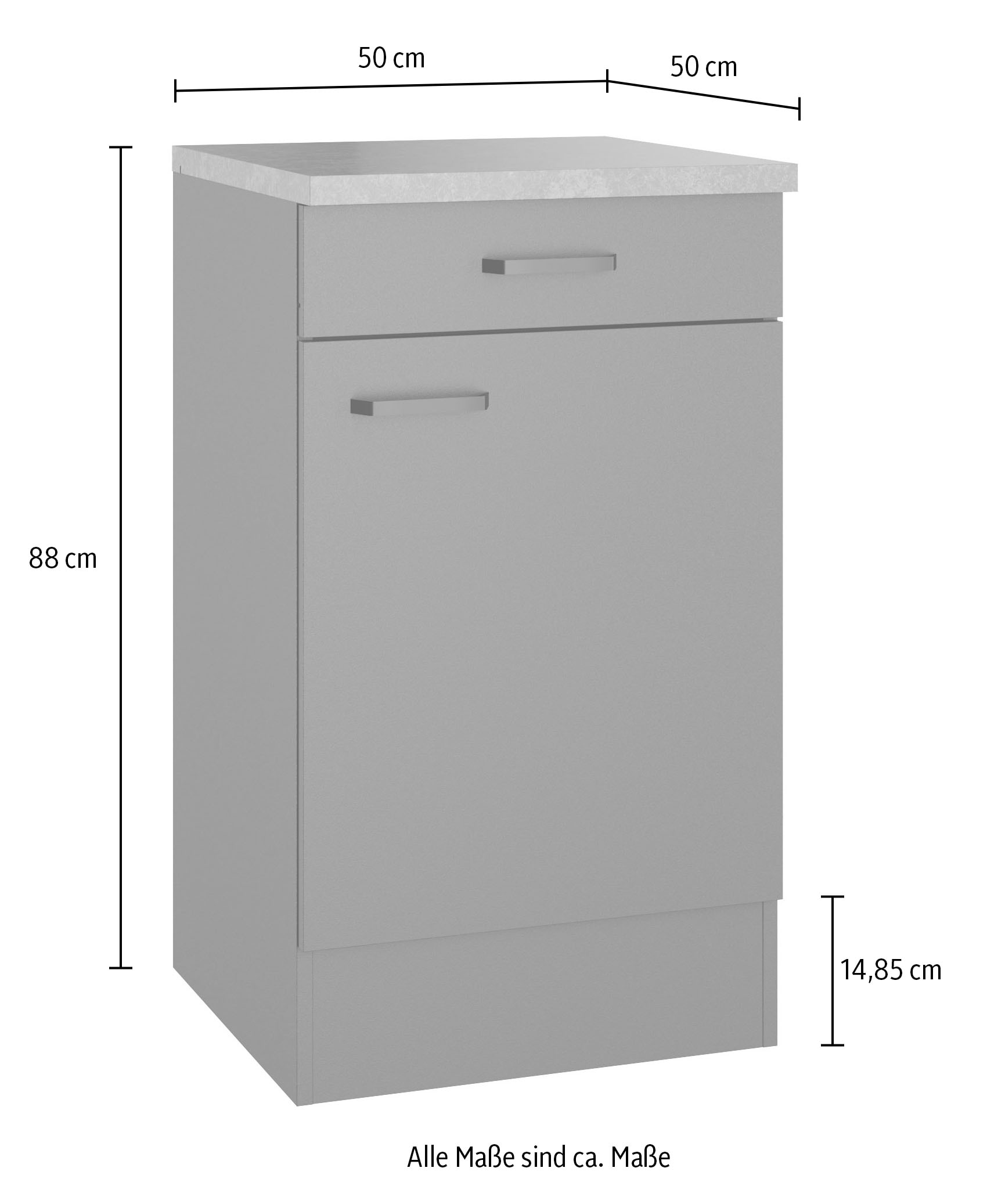 OPTIFIT Armoire basse »OPTImulti« Breite 50 cm, Tiefe 50 cm, mit 1 Tür, 1 Schubkasten, 1 Einlegeboden