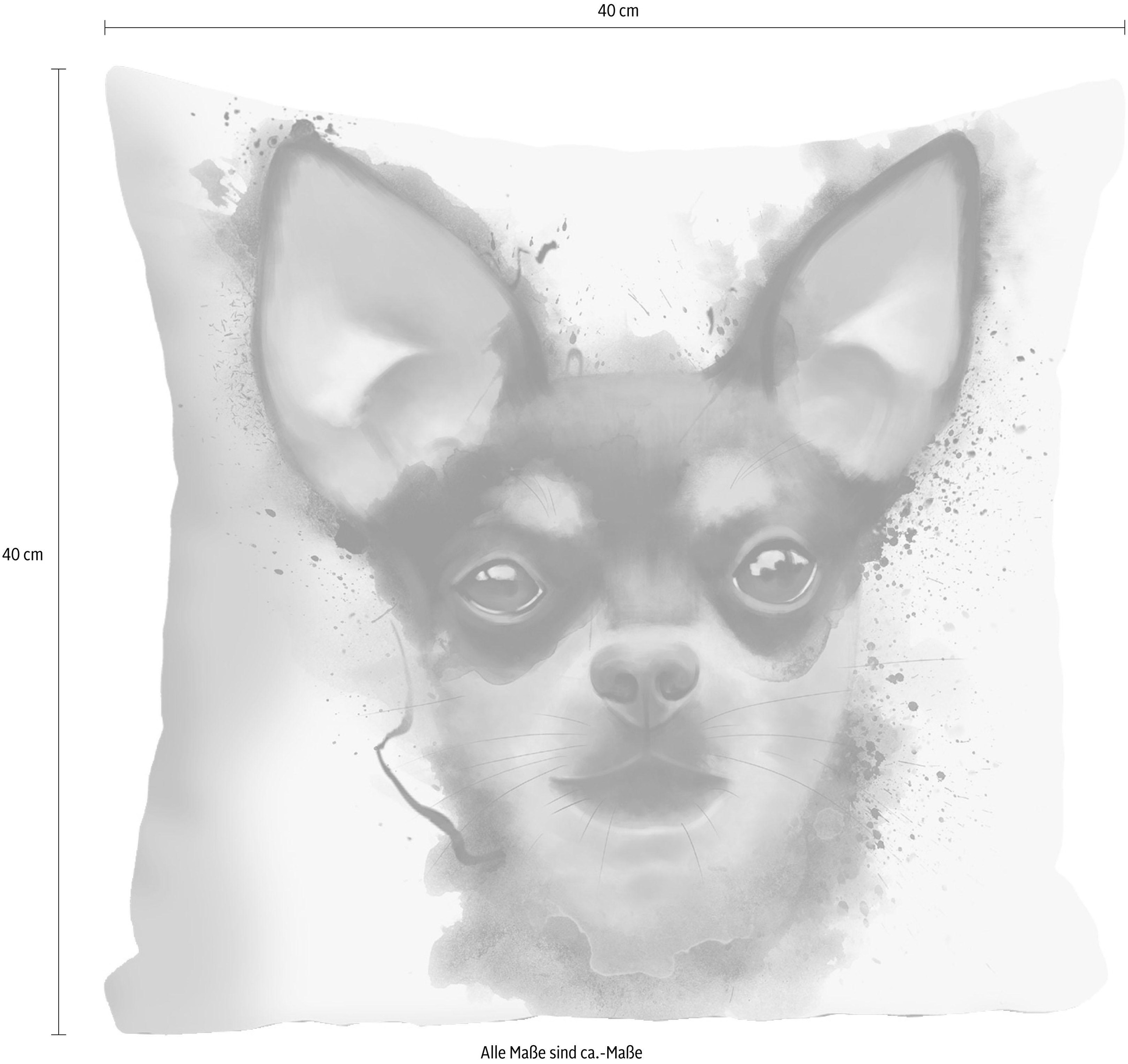 queence Coussin décoratif »Zwergpintscher« Kissenhülle ohne Füllung, 1 Stück