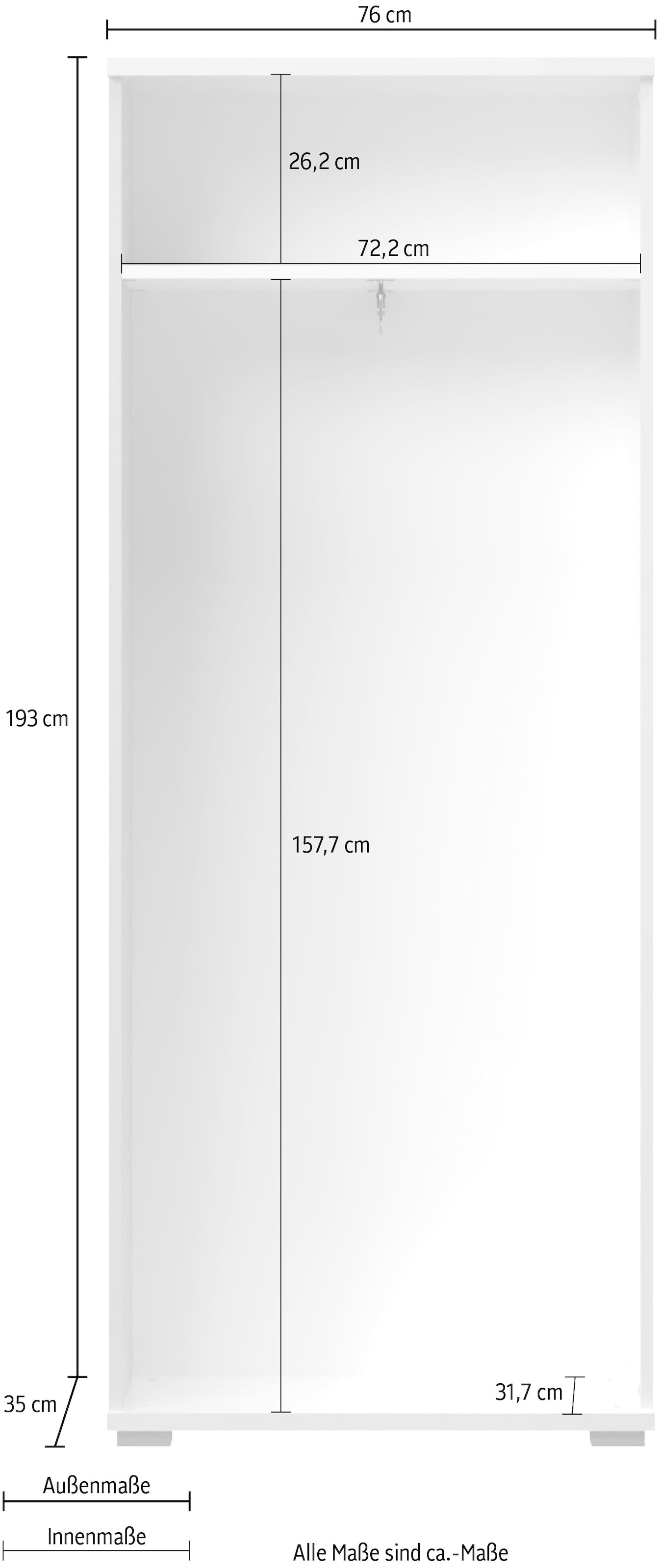 GOODproduct Garderobenschrank »Piano« UV lackiert, hochglänzend, Soft-Close Funktion, mit Spiegel