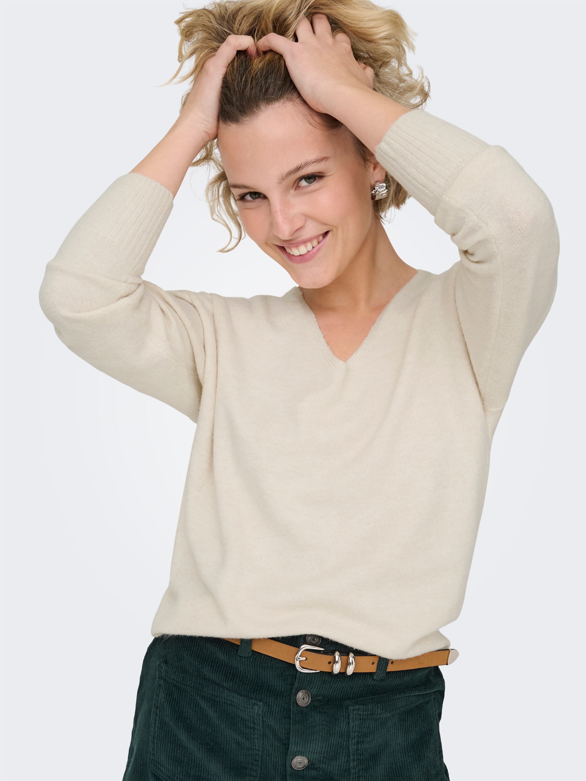 ONLY Pull col V »ONLRICA LIFE L/S V-NECK PULLO KNT NOOS« mit V-Ausschnitt