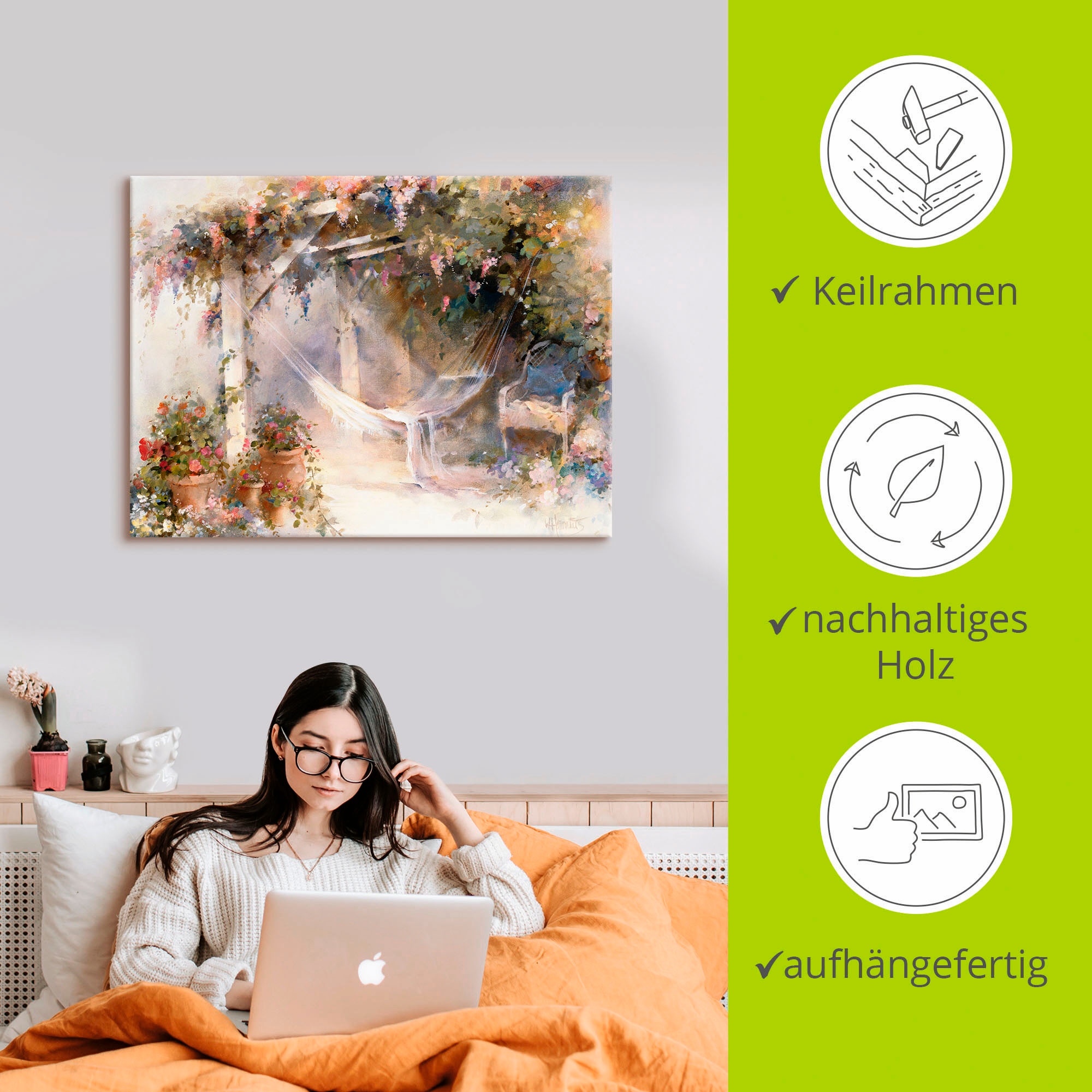 Artland Tableau sur toile »Terrasse« 1 cuis tlg. auf Keilrahmen gespannt