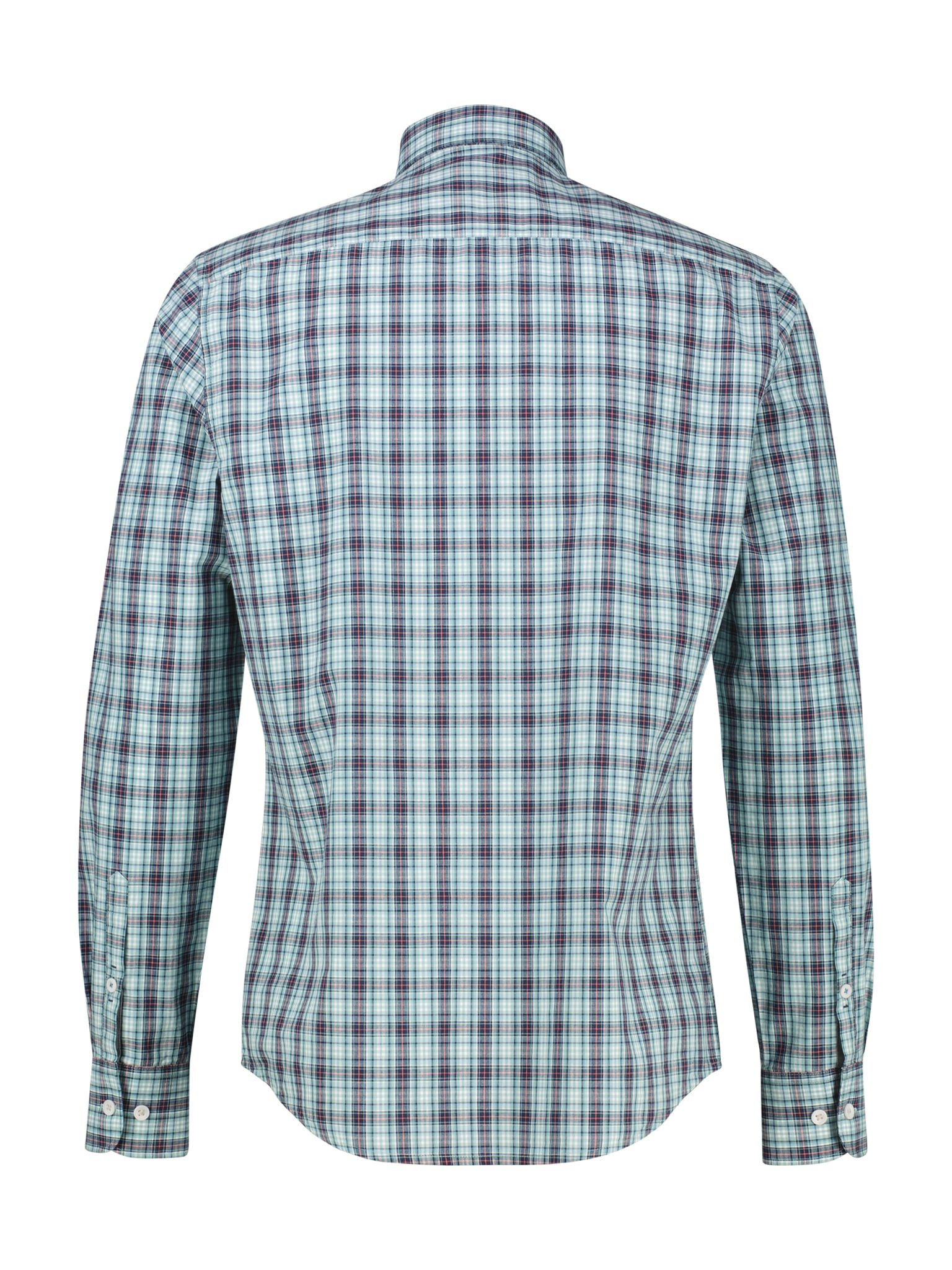LERROS Chemise à manches longues à carreaux, avec patte de boutonnage