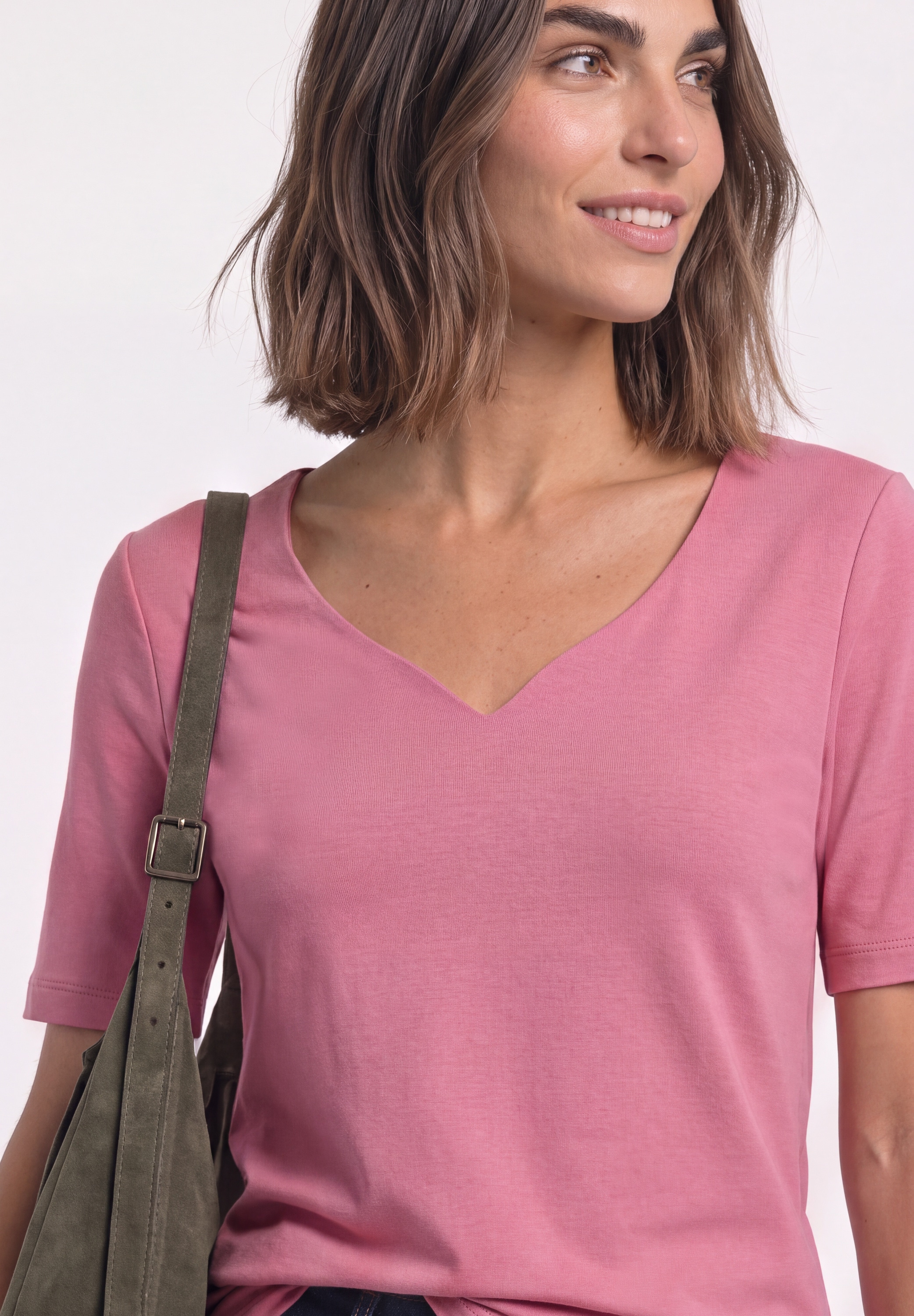 STREET ONE T-Shirt »Style Ada« Sommershirt mit Herzausschnitt