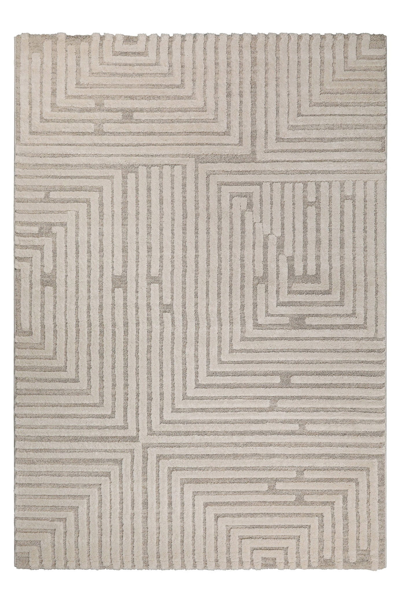 Wecon home Teppich »Hillmar« rechteckig 18 mm Höhe Gewebt, Hoch-Tief, robust, geometrisches Design, Scandi, Wohnzimmer