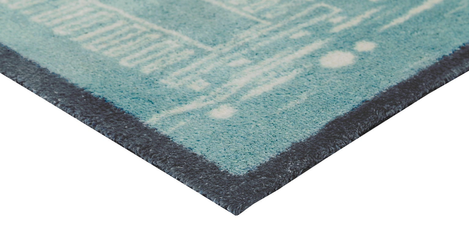 Turtle Mat Tapis de sol »Beach Huts Blue« Rectangulaire 9 mm Höhe