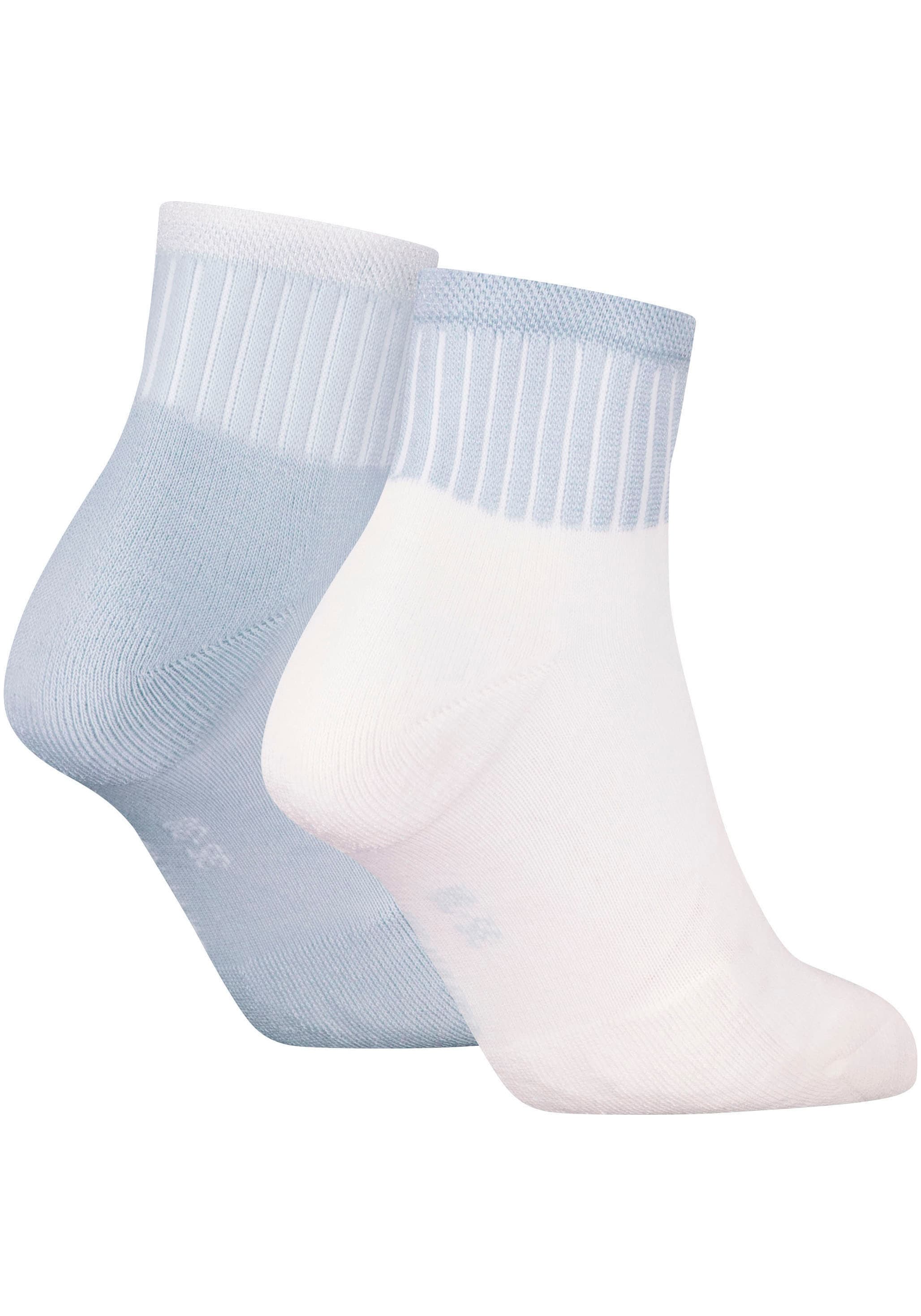 Calvin Klein Jeans Chaussettes »CKJ WOMEN QUARTER 2P GLOSSY RIB« 2 cuis tlg. mit dezentem Logo-Design