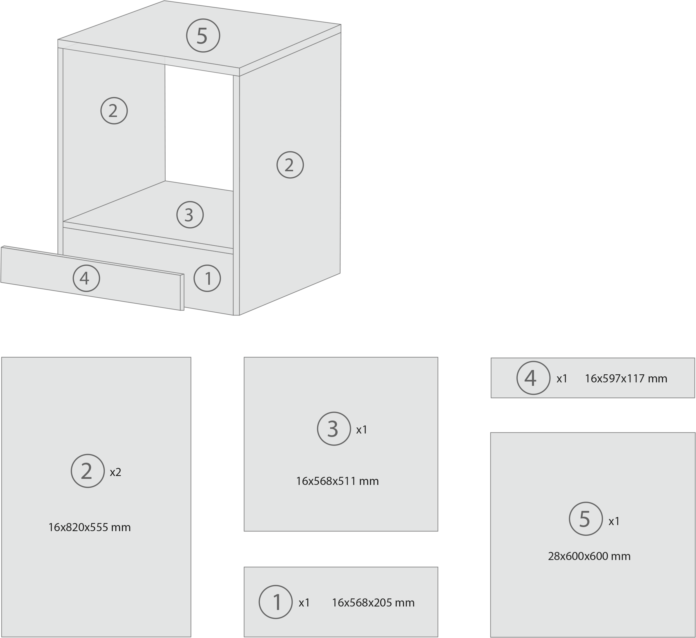 RESPEKTA Herdumbauschrank »Merle« Breite 60 cm, inkl. Arbeitsplatte,