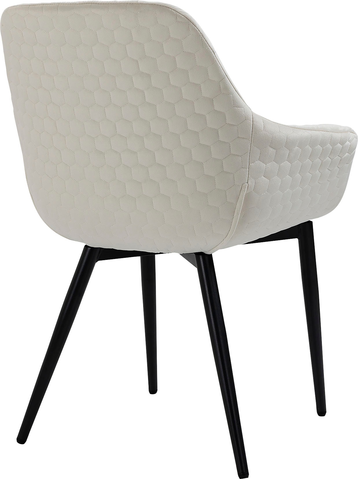 SalesFever Armlehnstuhl »Stilvoller Esszimmerstuhl für Komfort« () Esszimmerstuhl, Wabensteppung aussen, Quersteppung innen, Metallfüsse