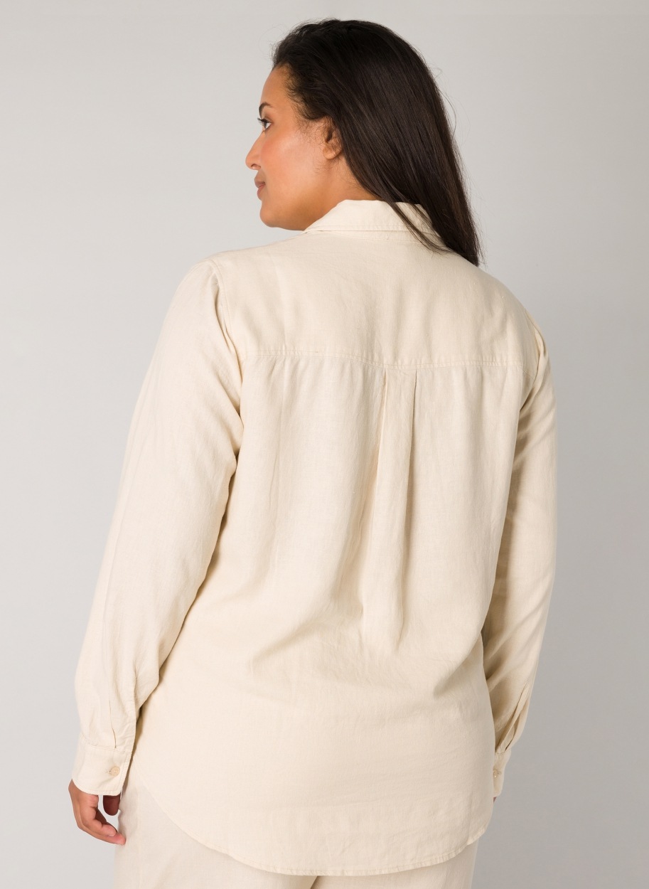 Base Level Curvy Langarmbluse »Yaella« mit Knopfleiste und aus Leinen