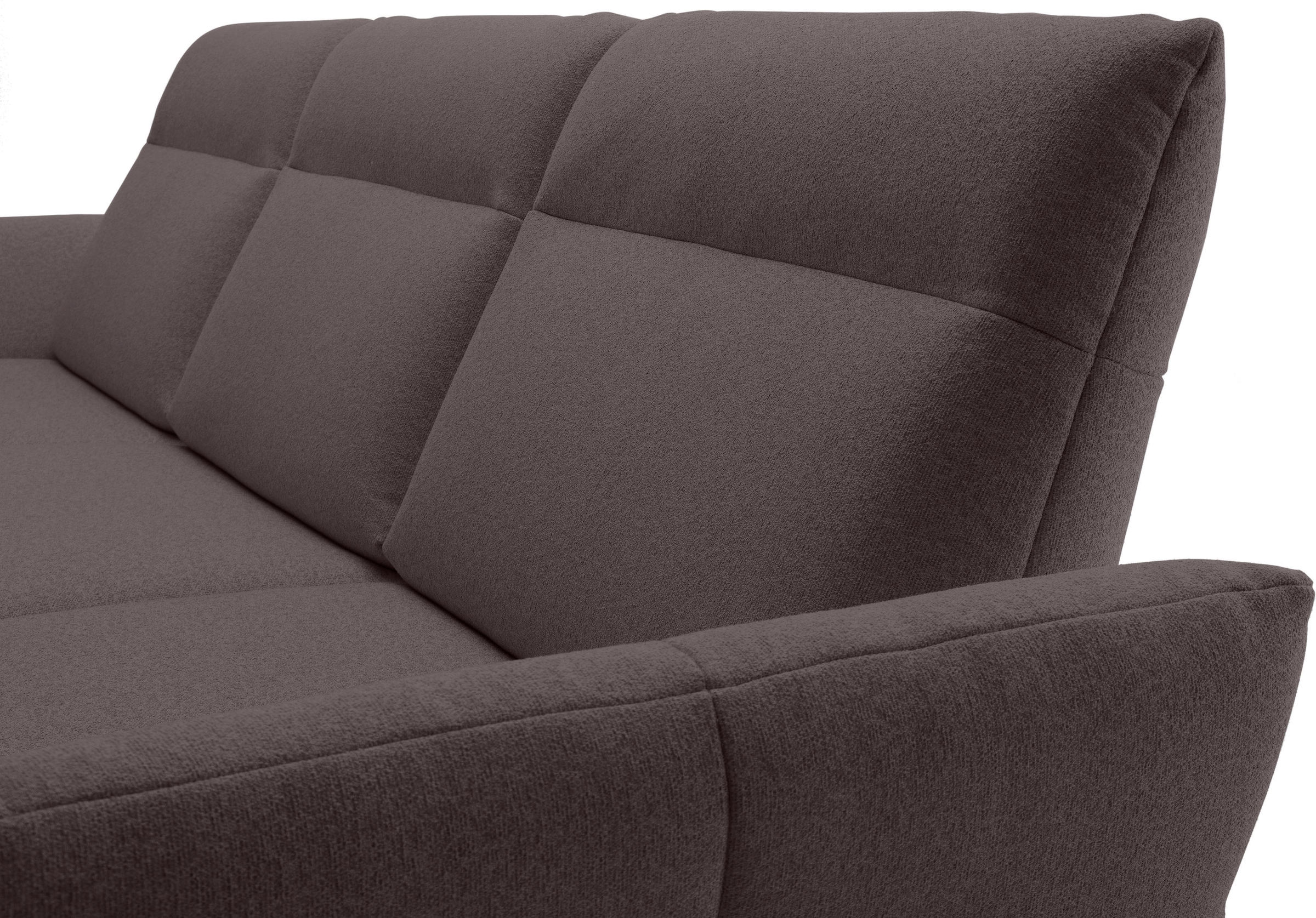 Creation BY ROLF BENZ Canapé d'angle »CR.460 Designsofa mit verstellbarer Rückenlehne, hochwertig & bequem« socle en chêne, pieds en aluminium moulé gris ombre, largeur 298 cm