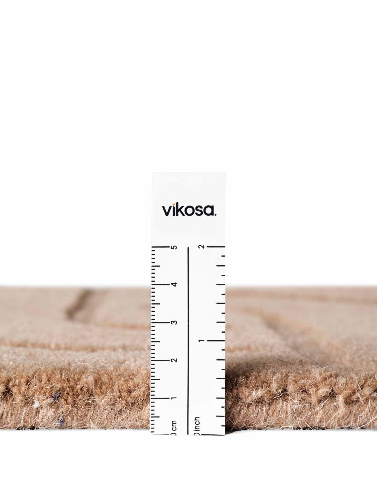 vikosa Tapis en laine »Arcura« Rond 15 mm Höhe Wolle Handgemacht, Hoch-Tief-Effekt, Geometrisches Linien Wellendesign