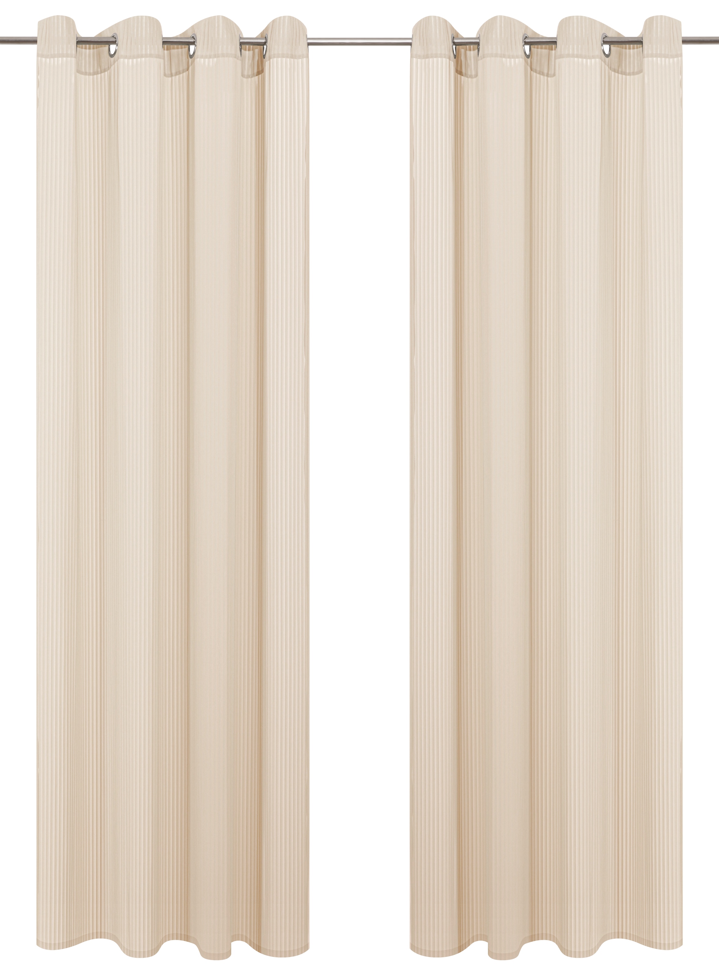 GOODproduct Gardine »Fritty« Ösen 2 Stk. tlg. Ösen,  transparent, Pflegeleicht, elegante Längststreifen