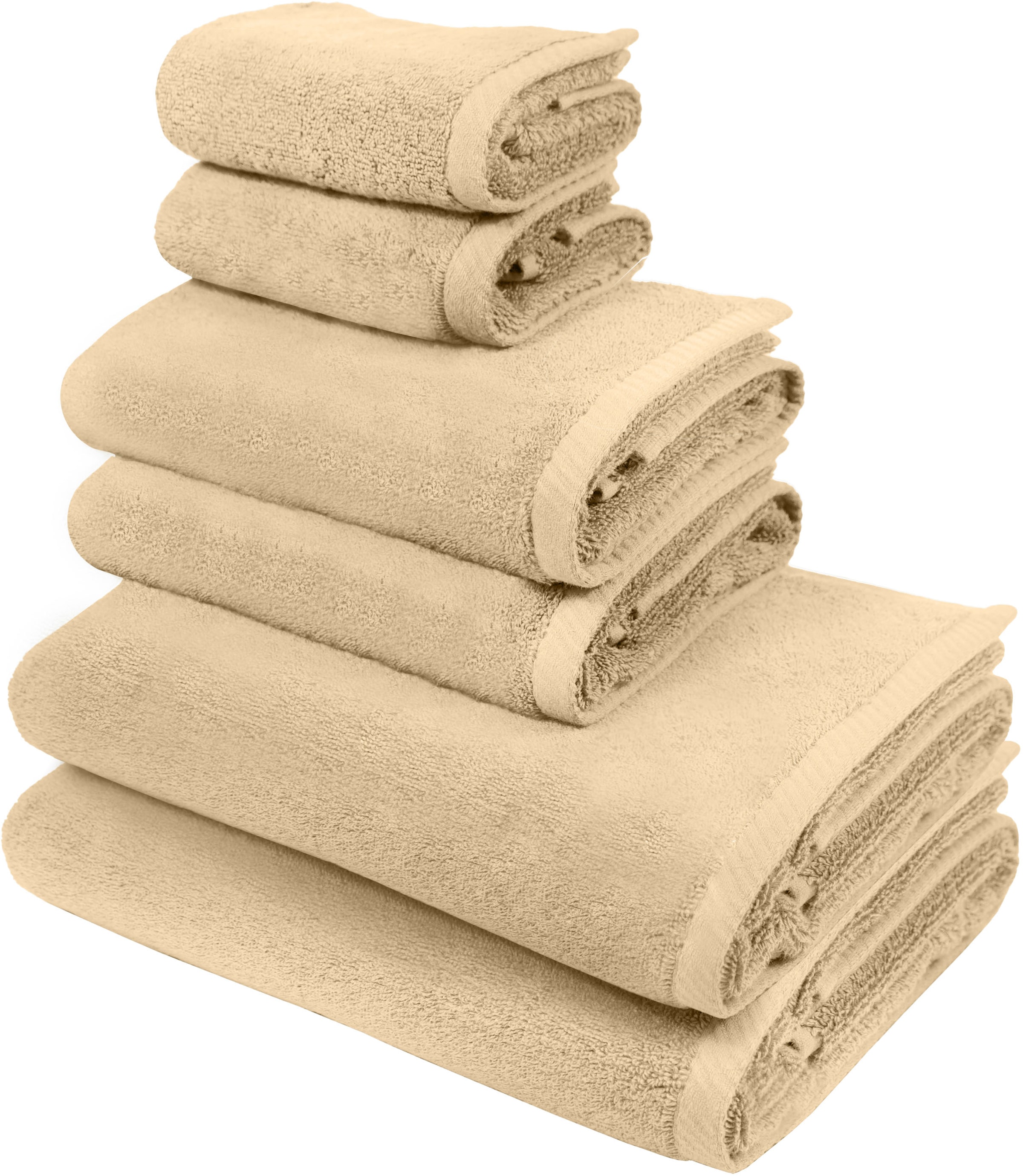 Bruno Banani Set de serviettes »Lana, Handtuch-Set in Premium Qualität 600g/m²« Set 6 cuis Frottee hochwertig, weich, flauschige Qualität, 5 Jahre Garantie