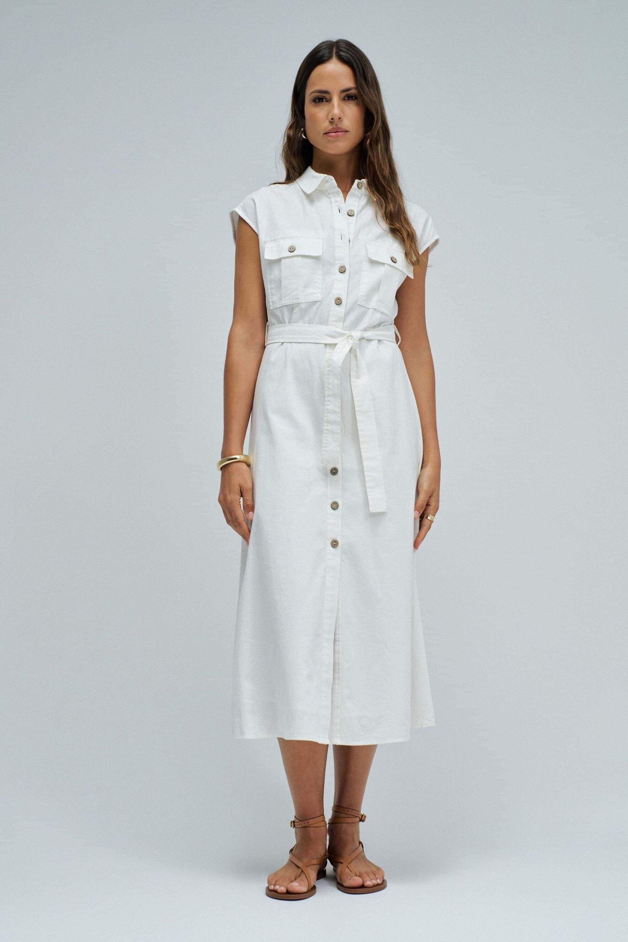 Salsa Midikleid »Salsa Jeans Midikleid Sleeveless Shirt Dress«