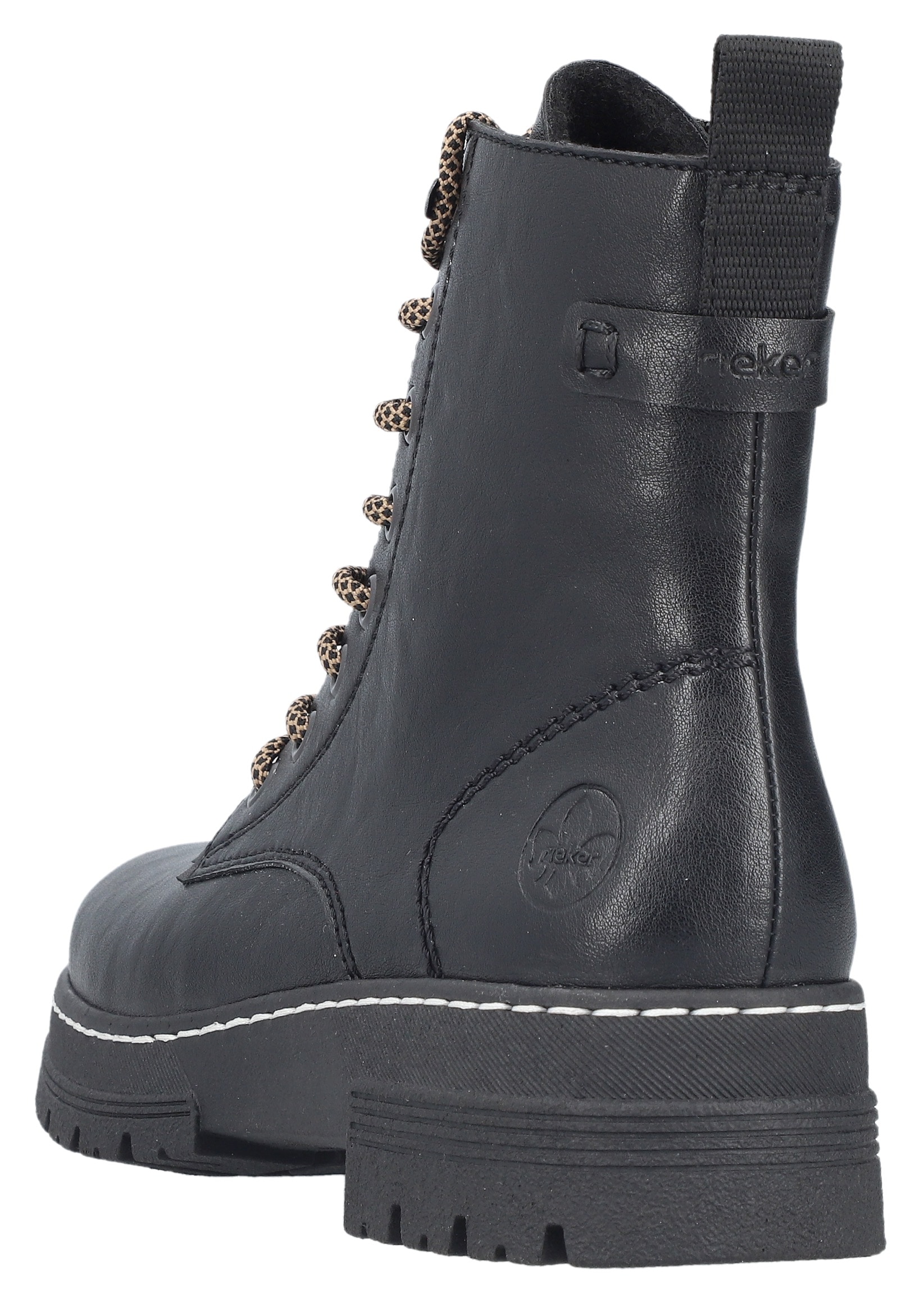 Rieker Schnürstiefelette  Schnürboots, Plateauboots, Profilsohle, mit Innenreissverschluss