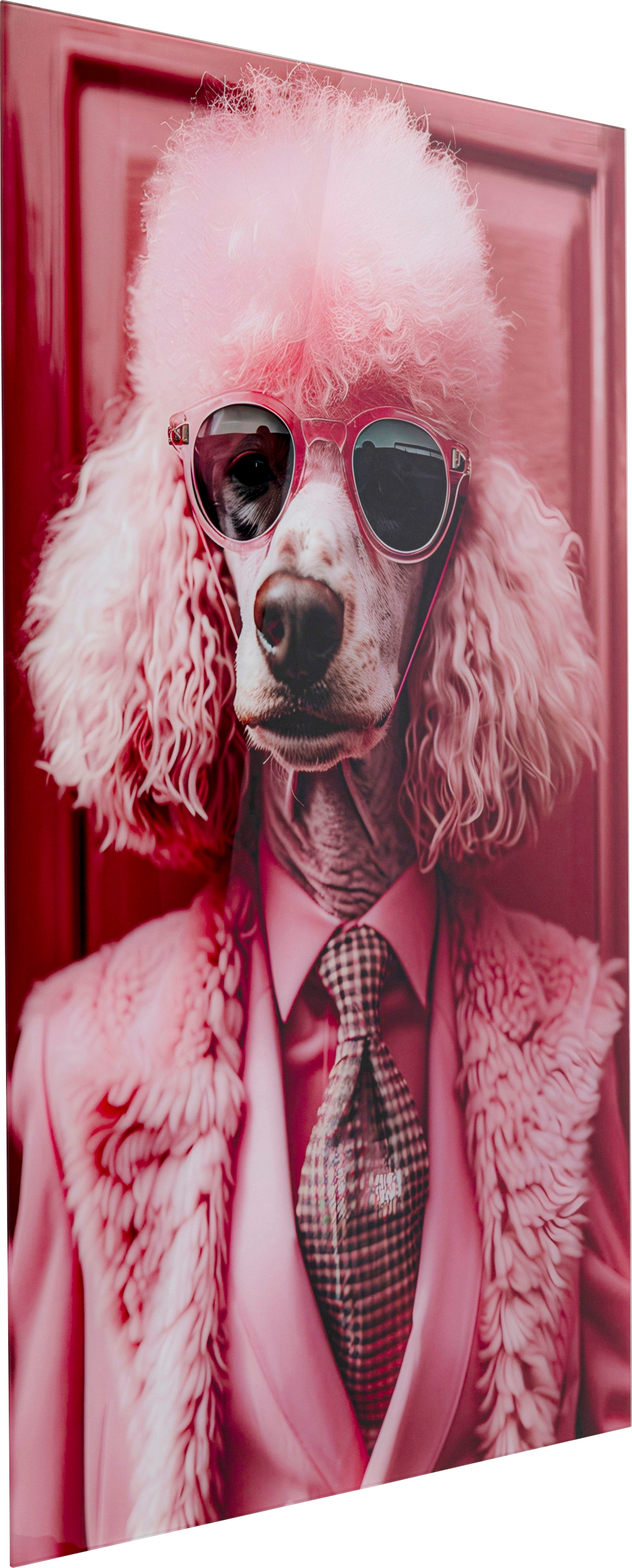 Kare Design Tableau en verre »Pink Poodle 50x40cm« 1, 