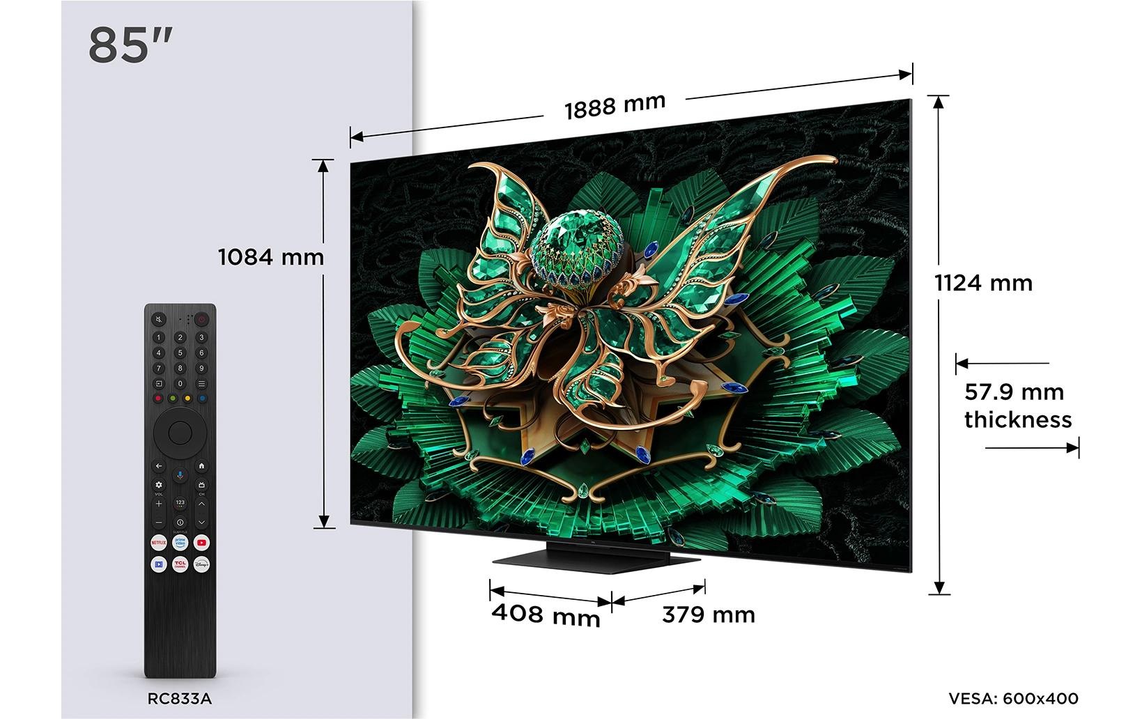 TCL Téléviseur QLED »85C7K« 216 cm/85 ″