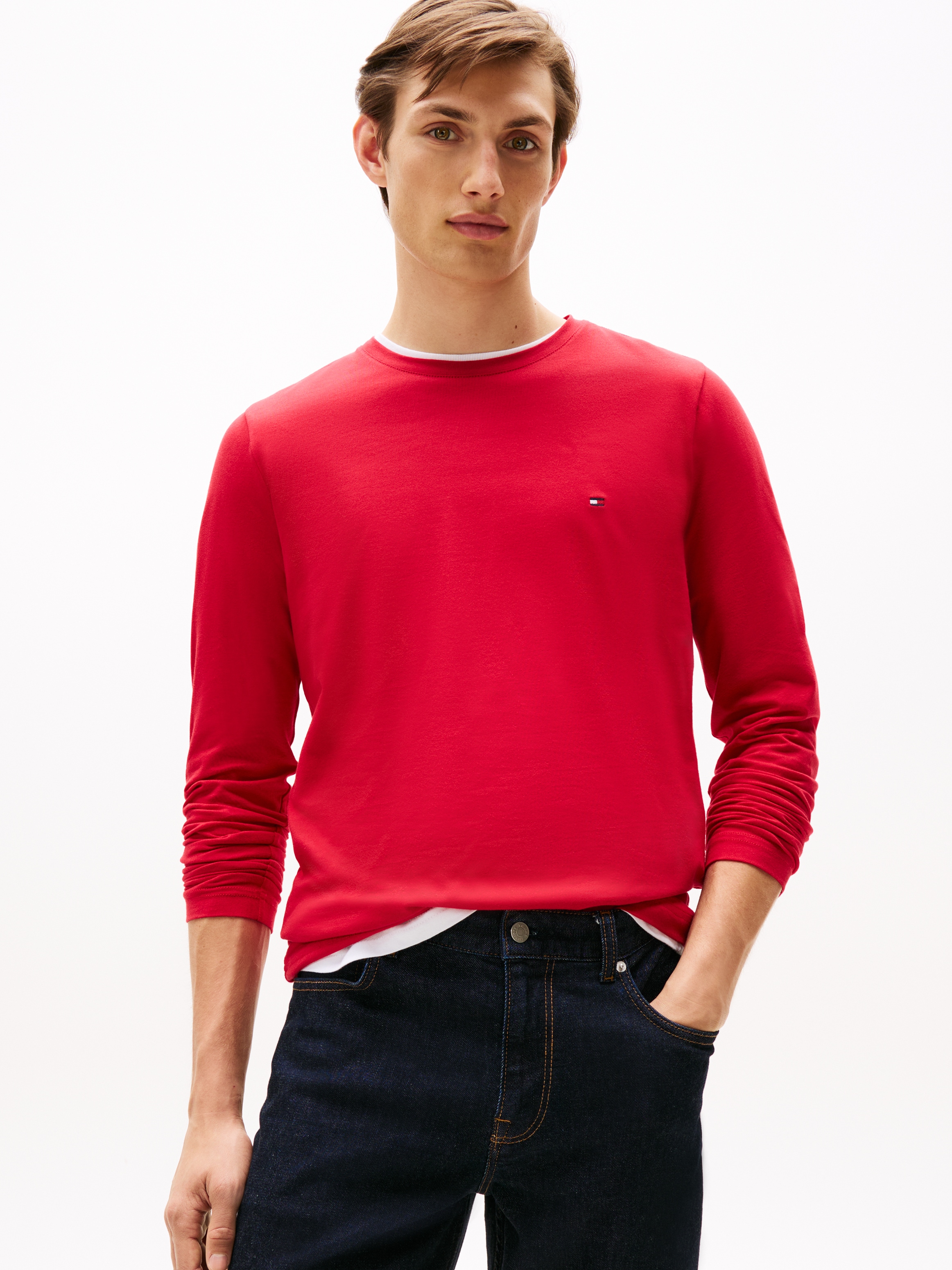 Tommy Hilfiger Langarmshirt »STRETCH SLIM FIT LONG SLEEVE« aus Baumwollstretch